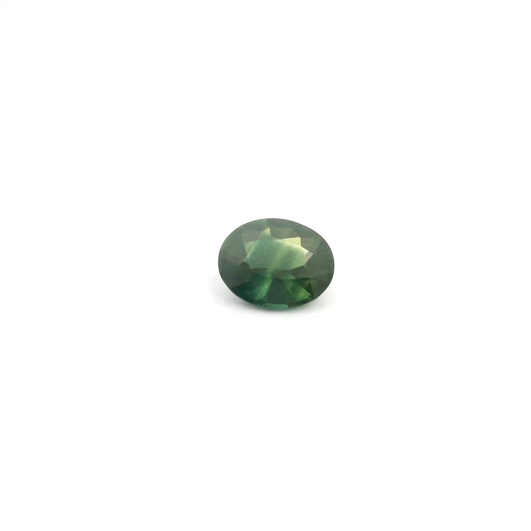0.67 Carat Green Oval Sapphire