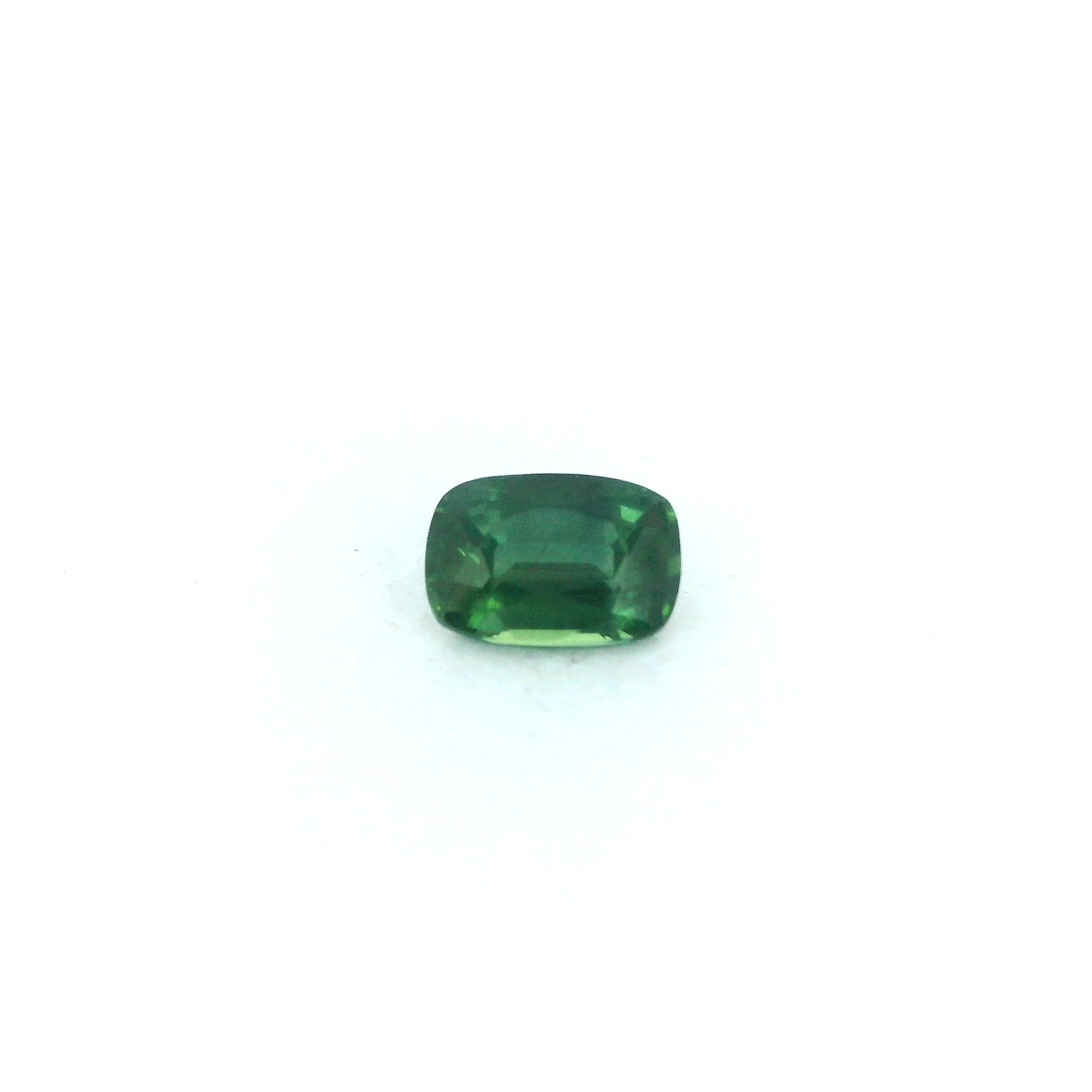 0.66 Carat Green Cushion Sapphire