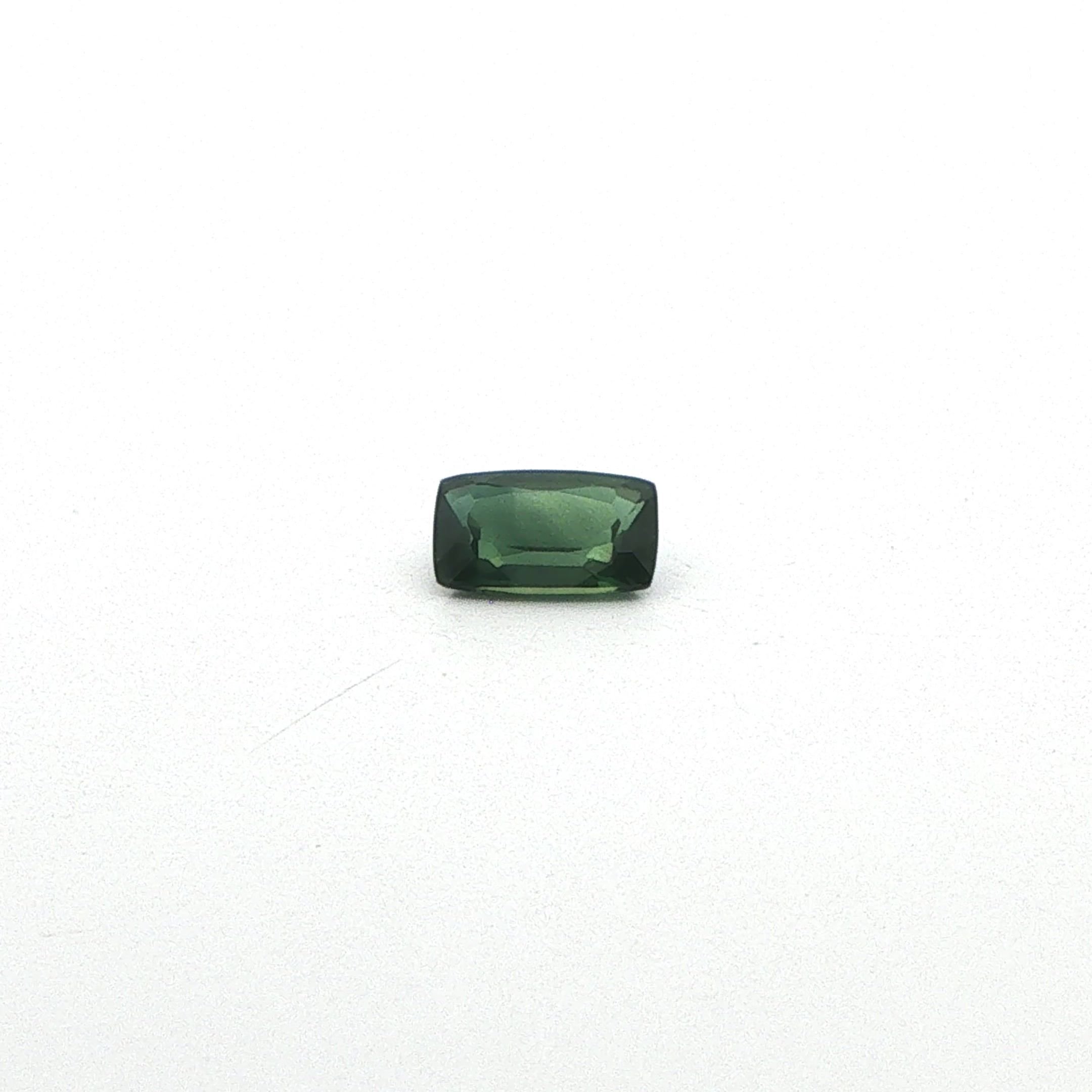 0.67 Carat Green Cushion Sapphire
