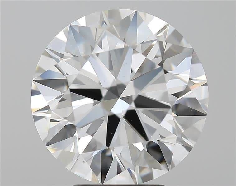 5.09ct F VS2 Rare Carat Ideal Cut Round Diamond