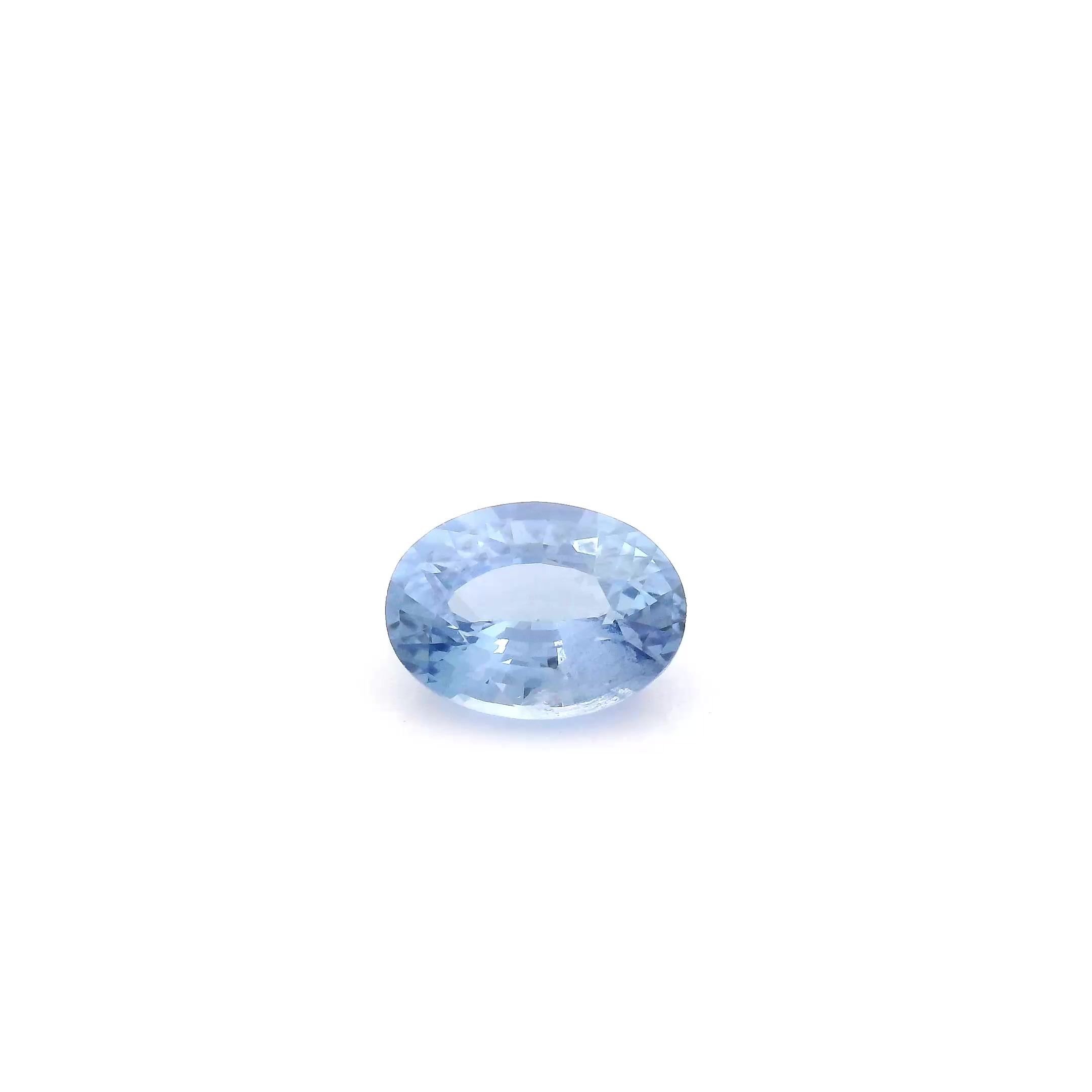 0.96 Carat Light Blue Oval Sapphire