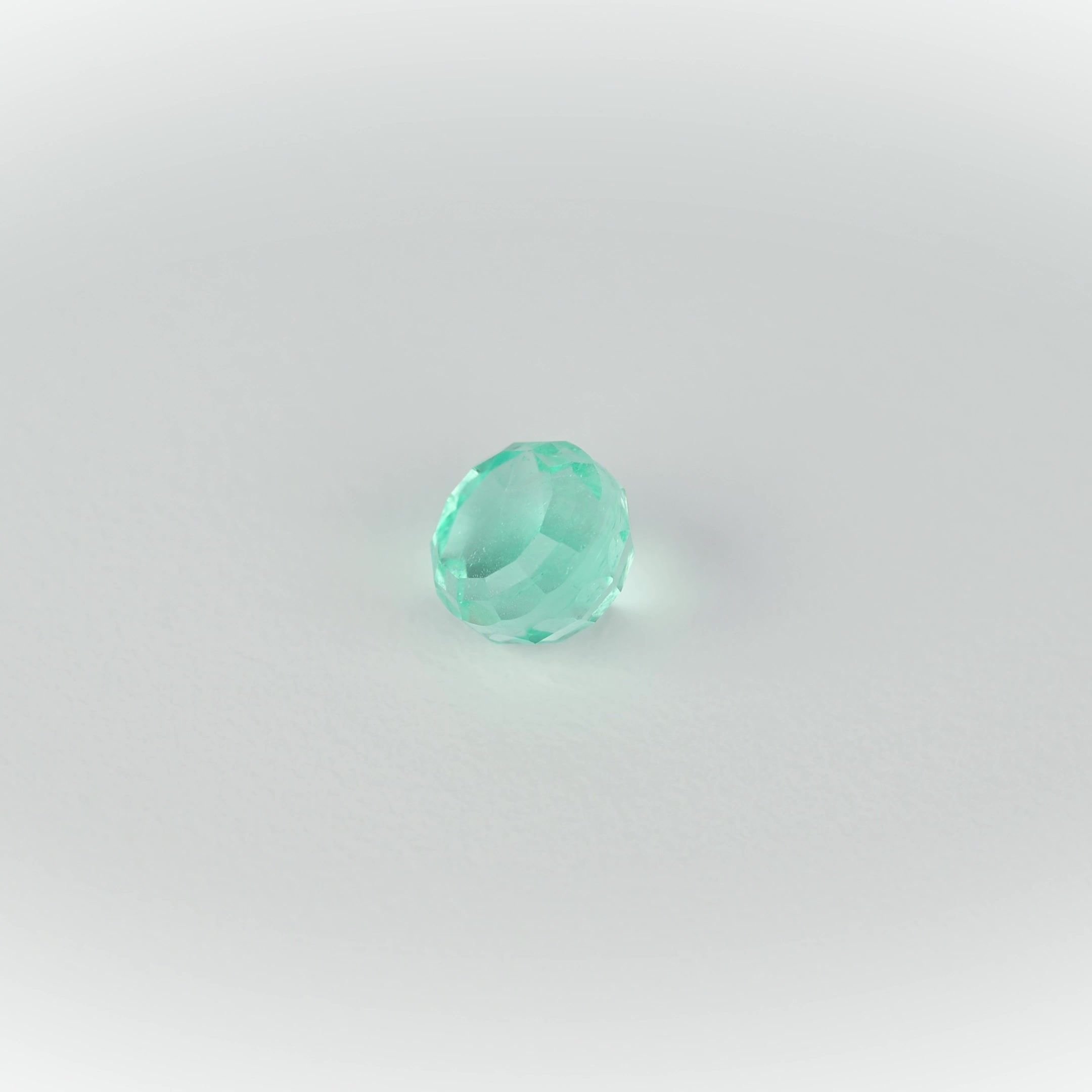 1.44 Carat Light Green Round Emerald