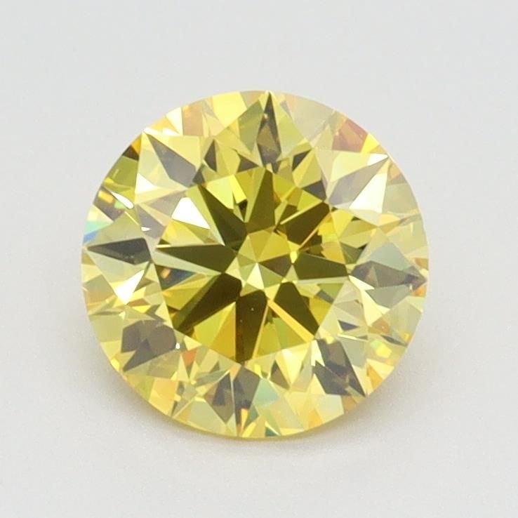 1.15 Ct. Fancy Vivid Yellow Round Lab Diamond