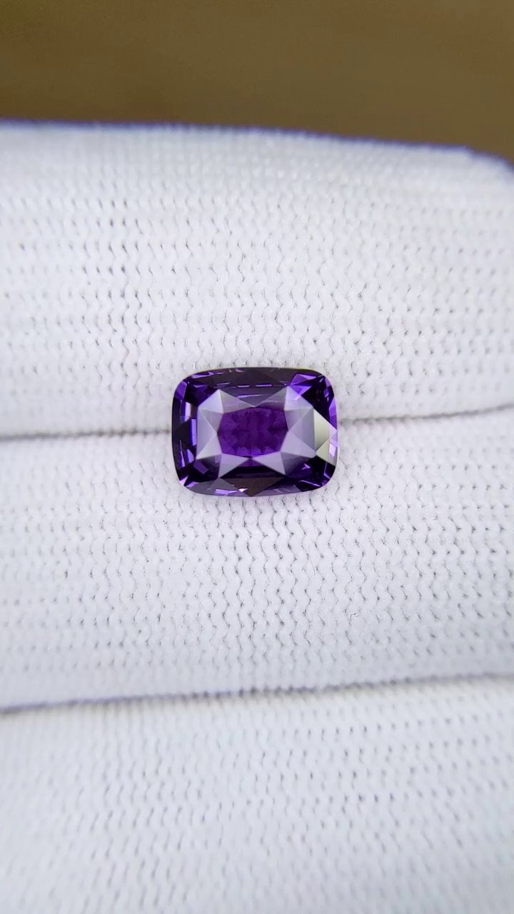 3.05 Carat Purple Cushion Sapphire