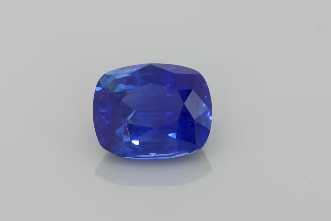 3.84 Carat Vivid Blue Cushion Sapphire
