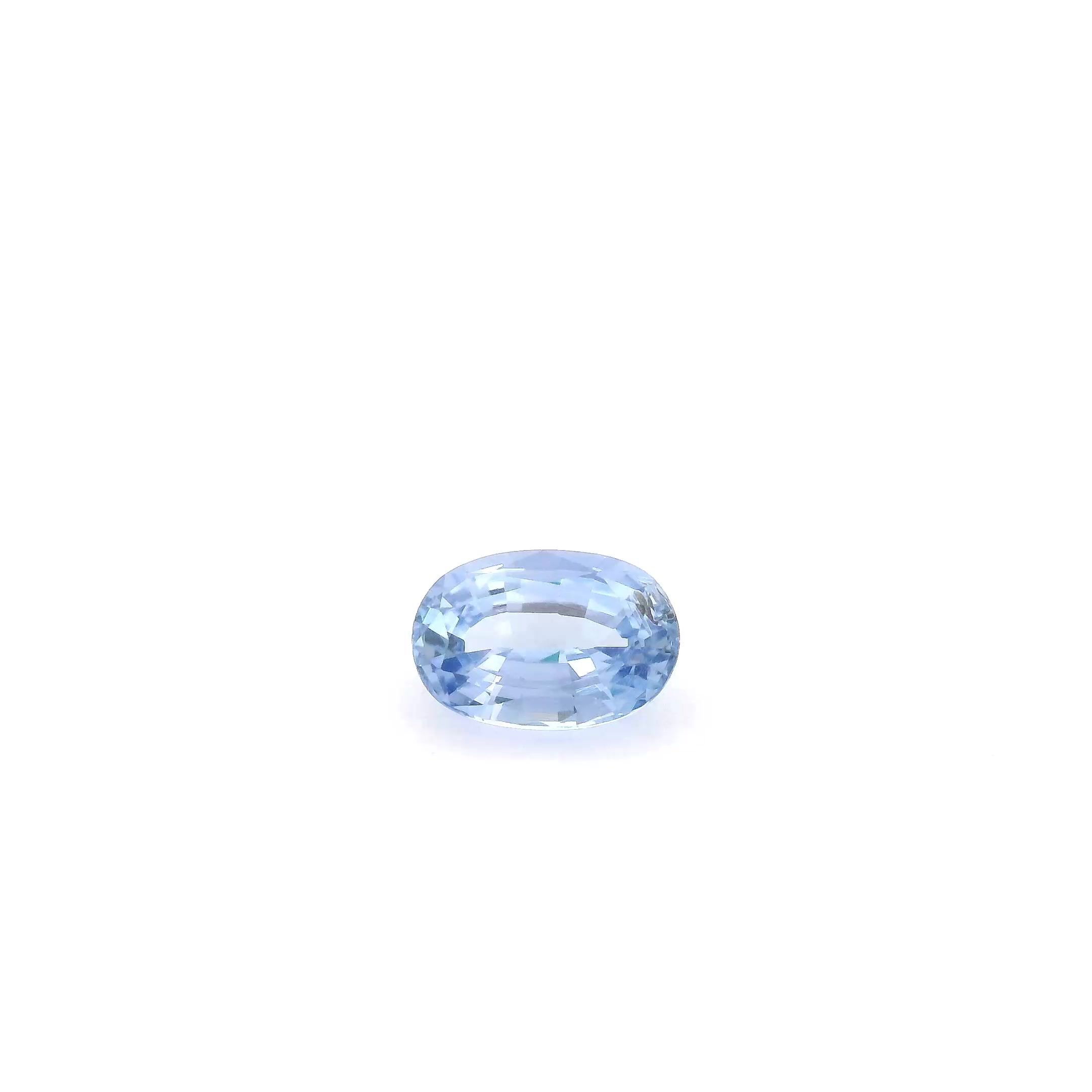 0.68 Carat Light Blue Oval Sapphire