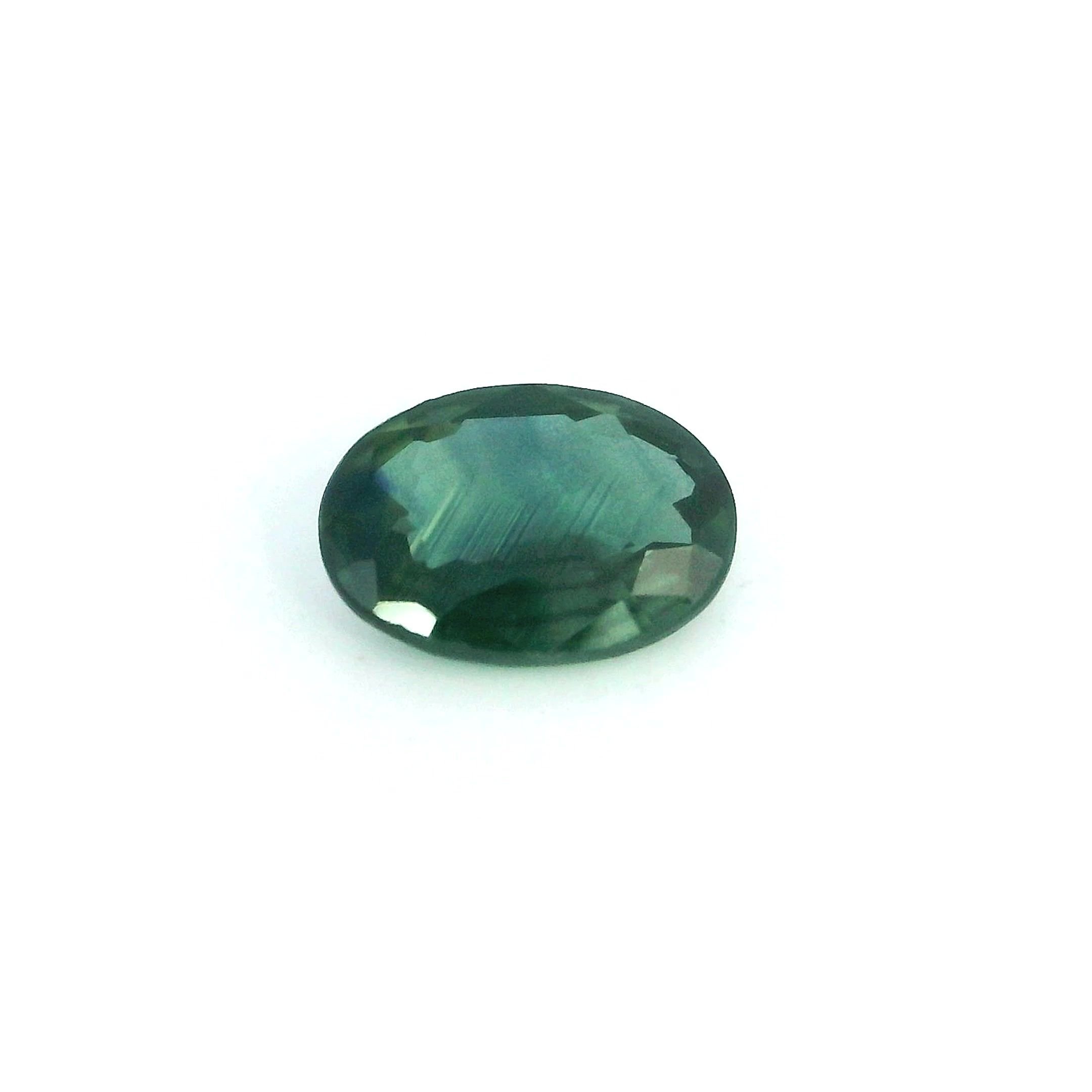 0.91 Carat Green Oval Sapphire