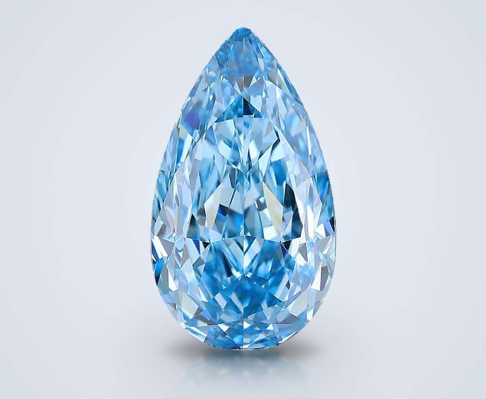 1.38 Ct. Fancy Vivid Blue Pear Lab Diamond