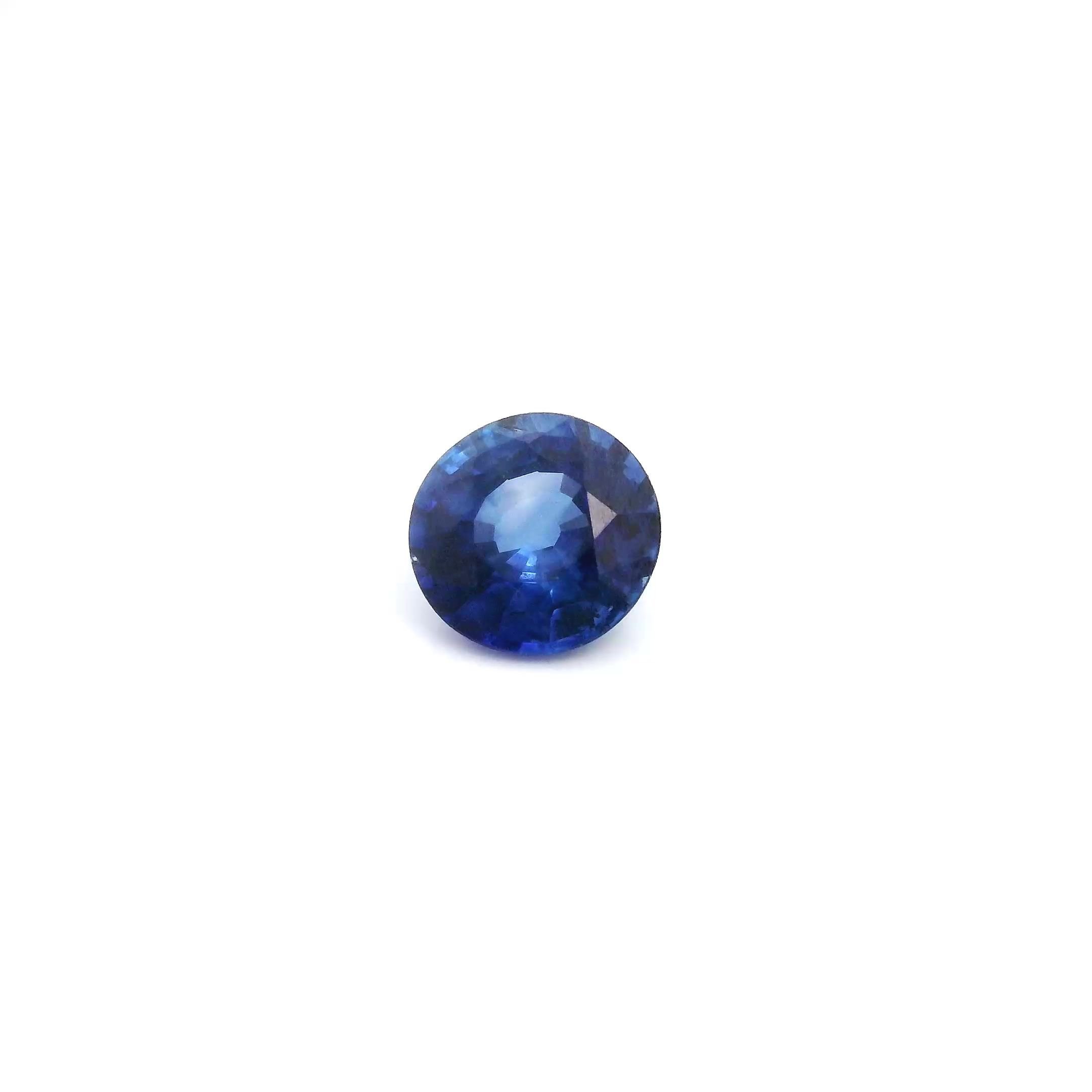 0.87 Carat Intense Blue Round Sapphire