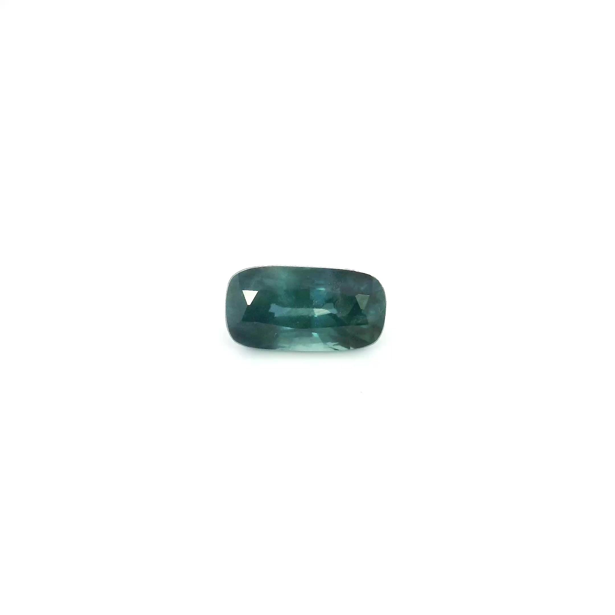 0.73 Carat Green Cushion Sapphire