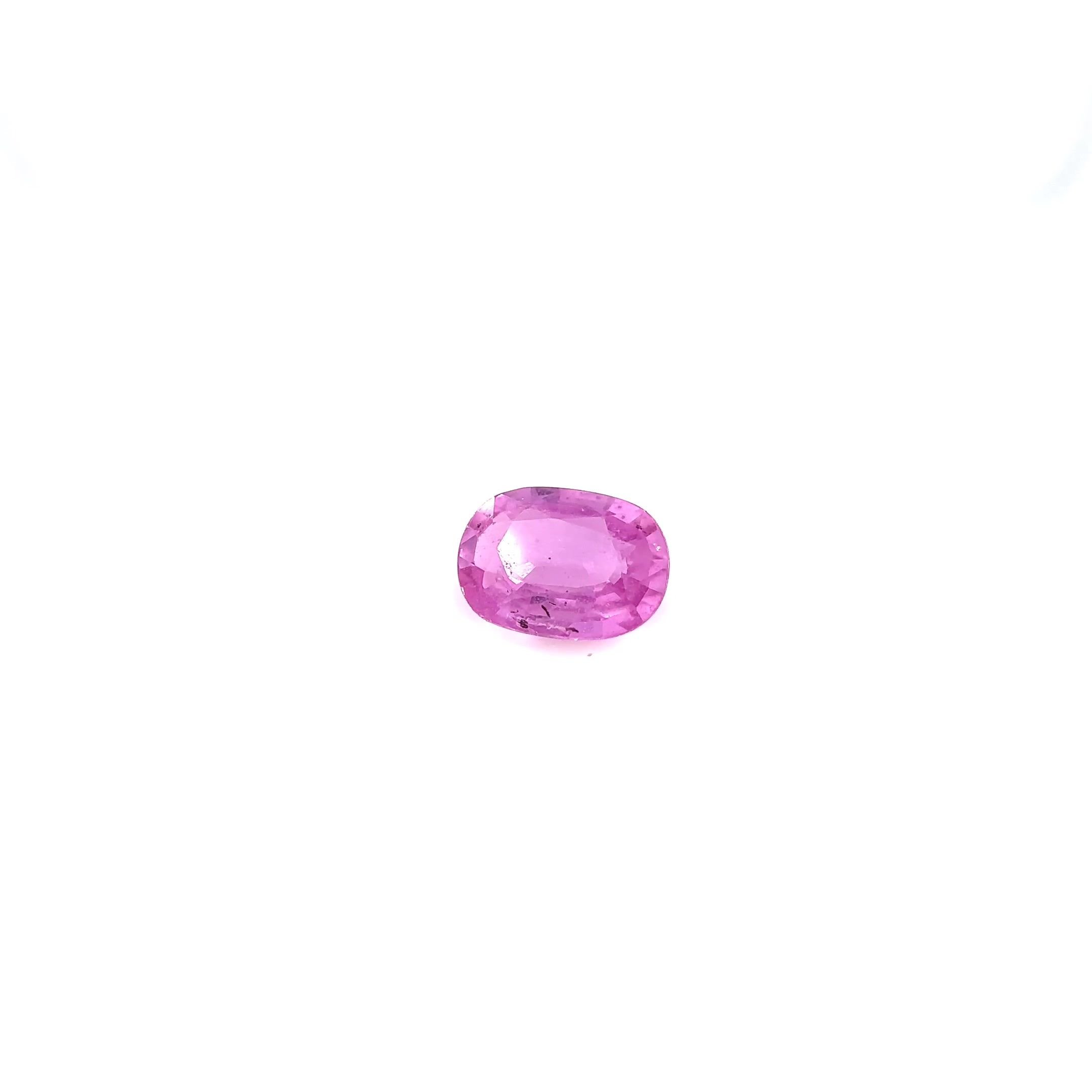 0.99 Carat Vivid Pink Oval Sapphire