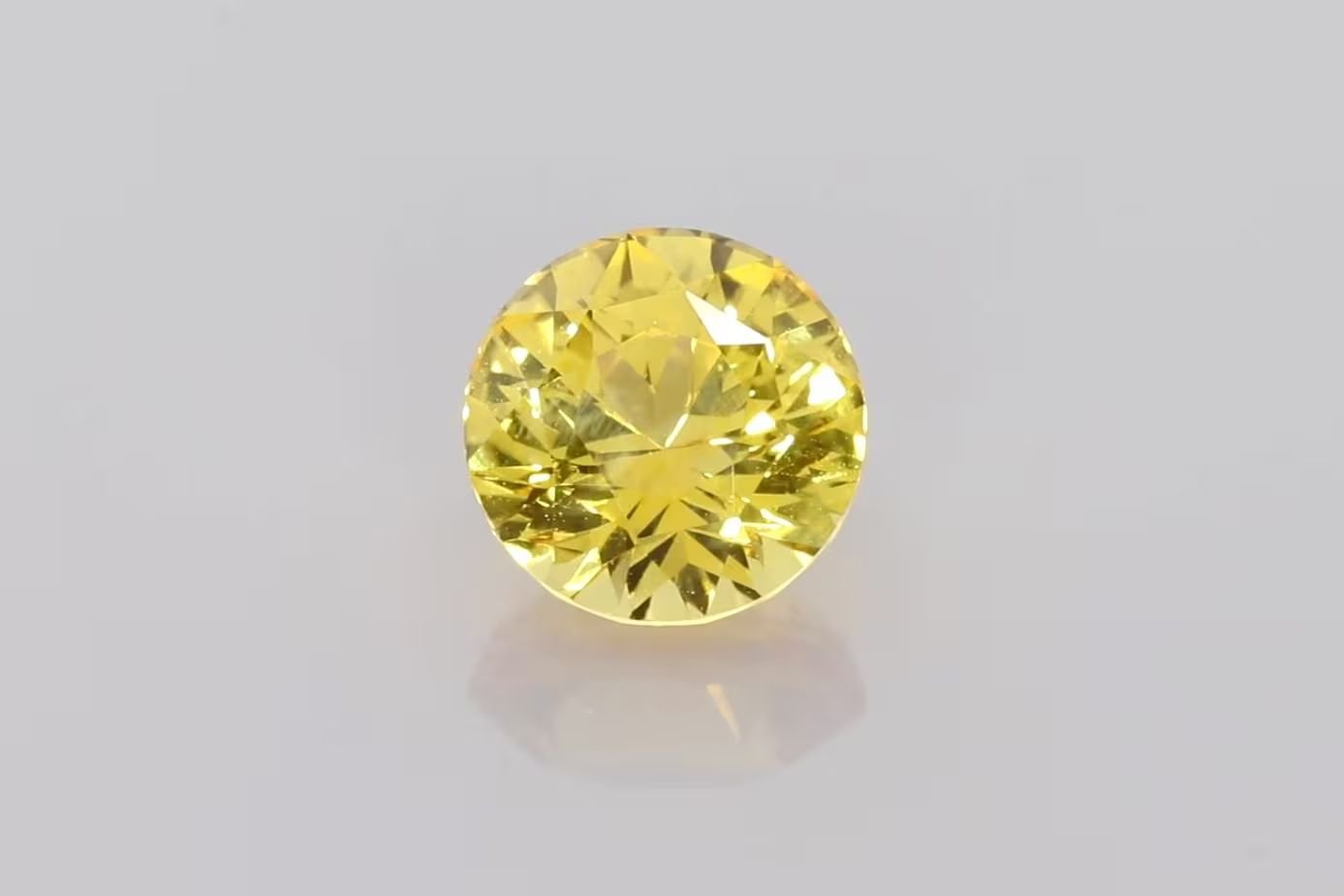 2.95 Carat Vivid Yellow Round Sapphire