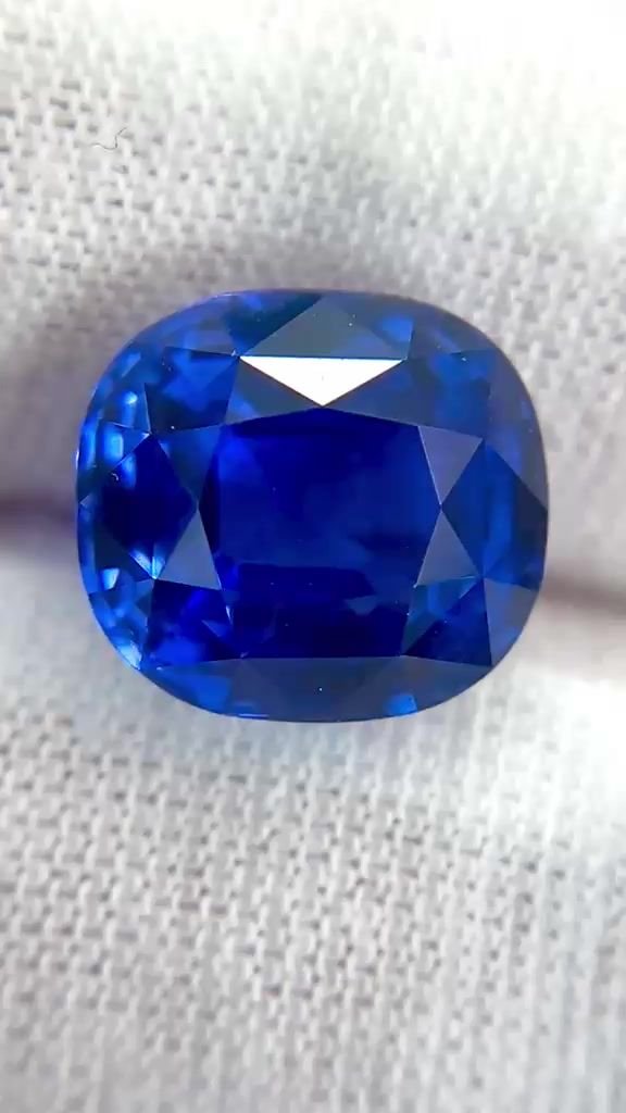 8.06 Carat Blue Cushion Sapphire