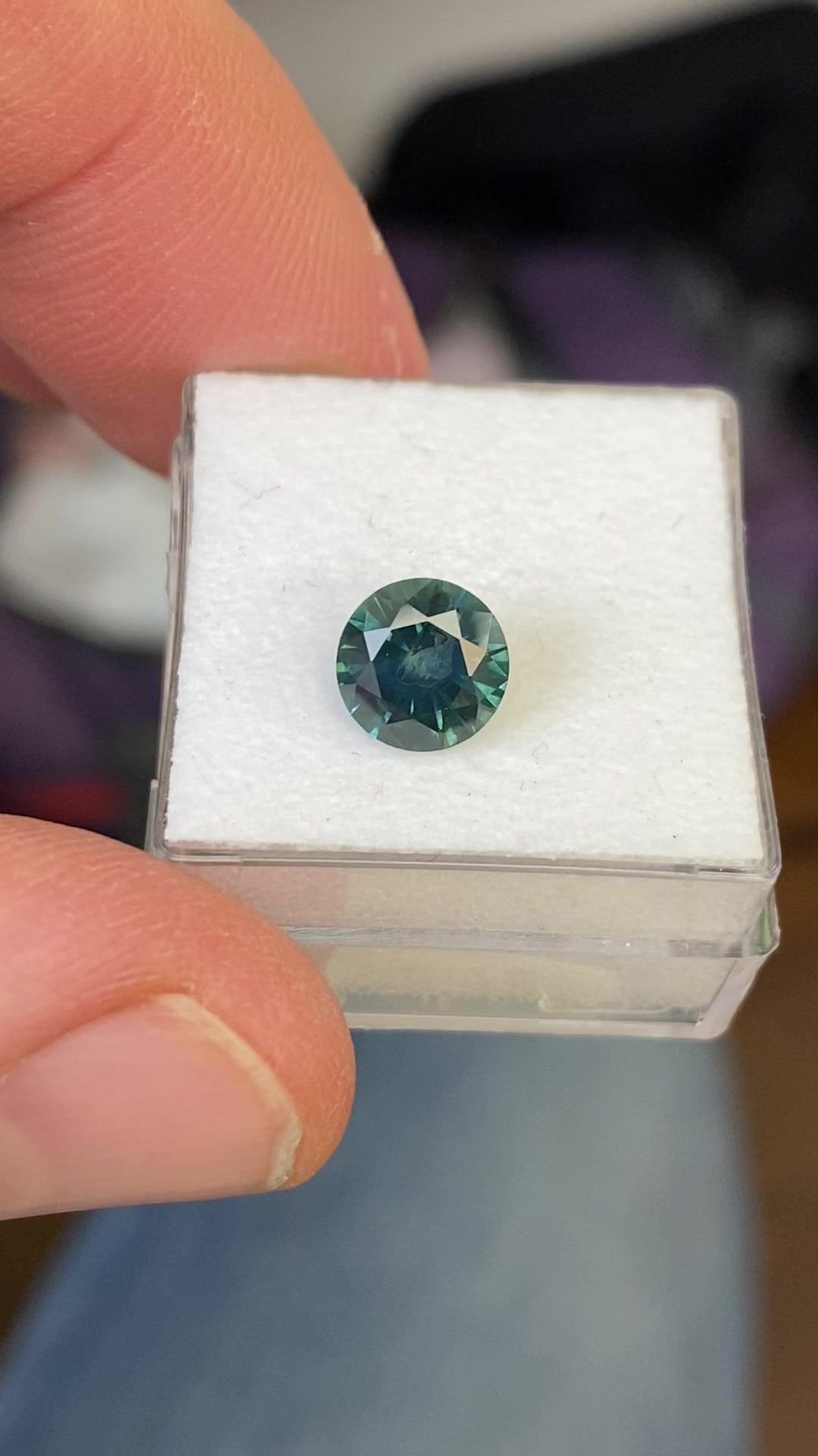1.76 Carat Green Round Sapphire