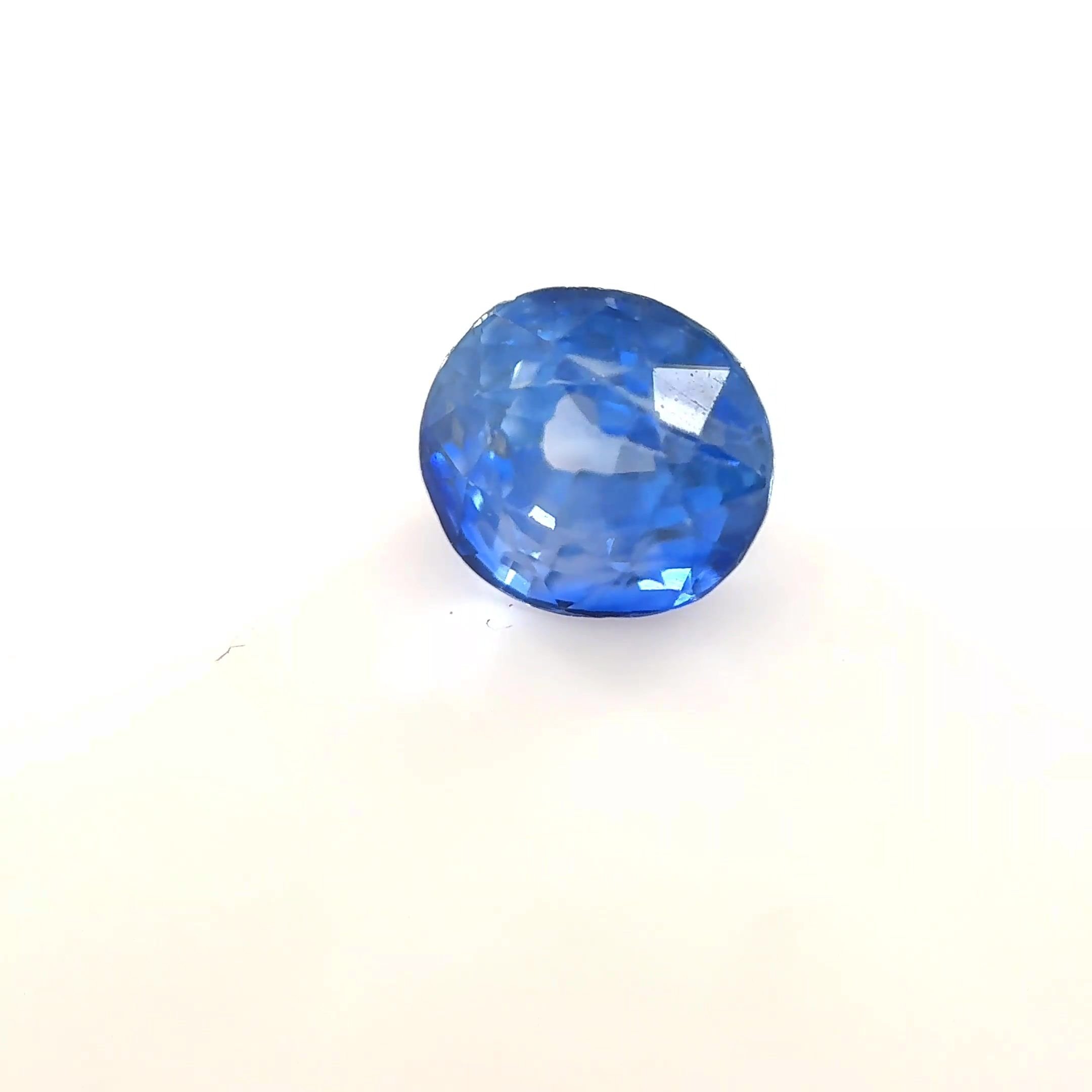 1.31 Carat Blue Cushion Sapphire