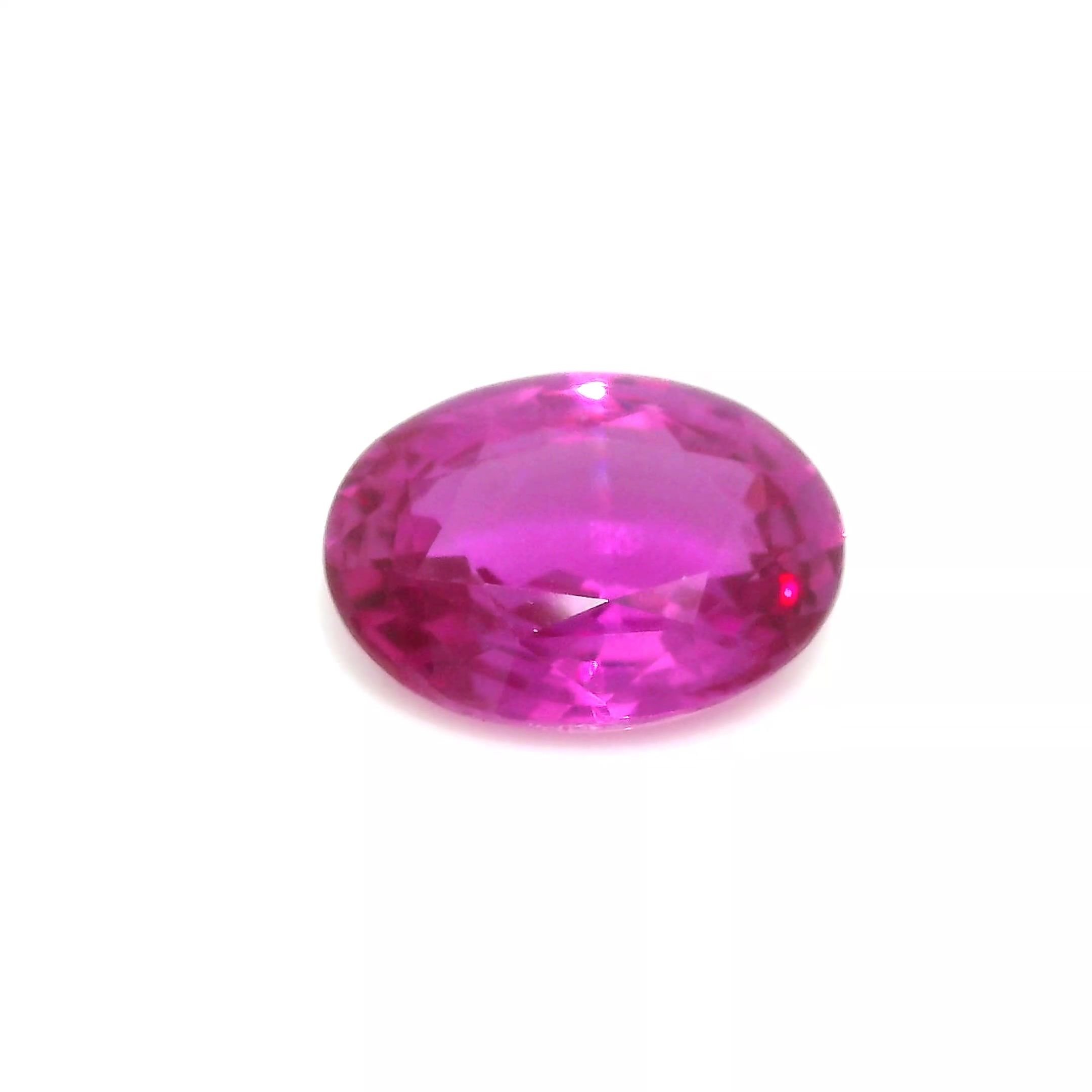 2.14 Carat Vivid Pink Oval Sapphire