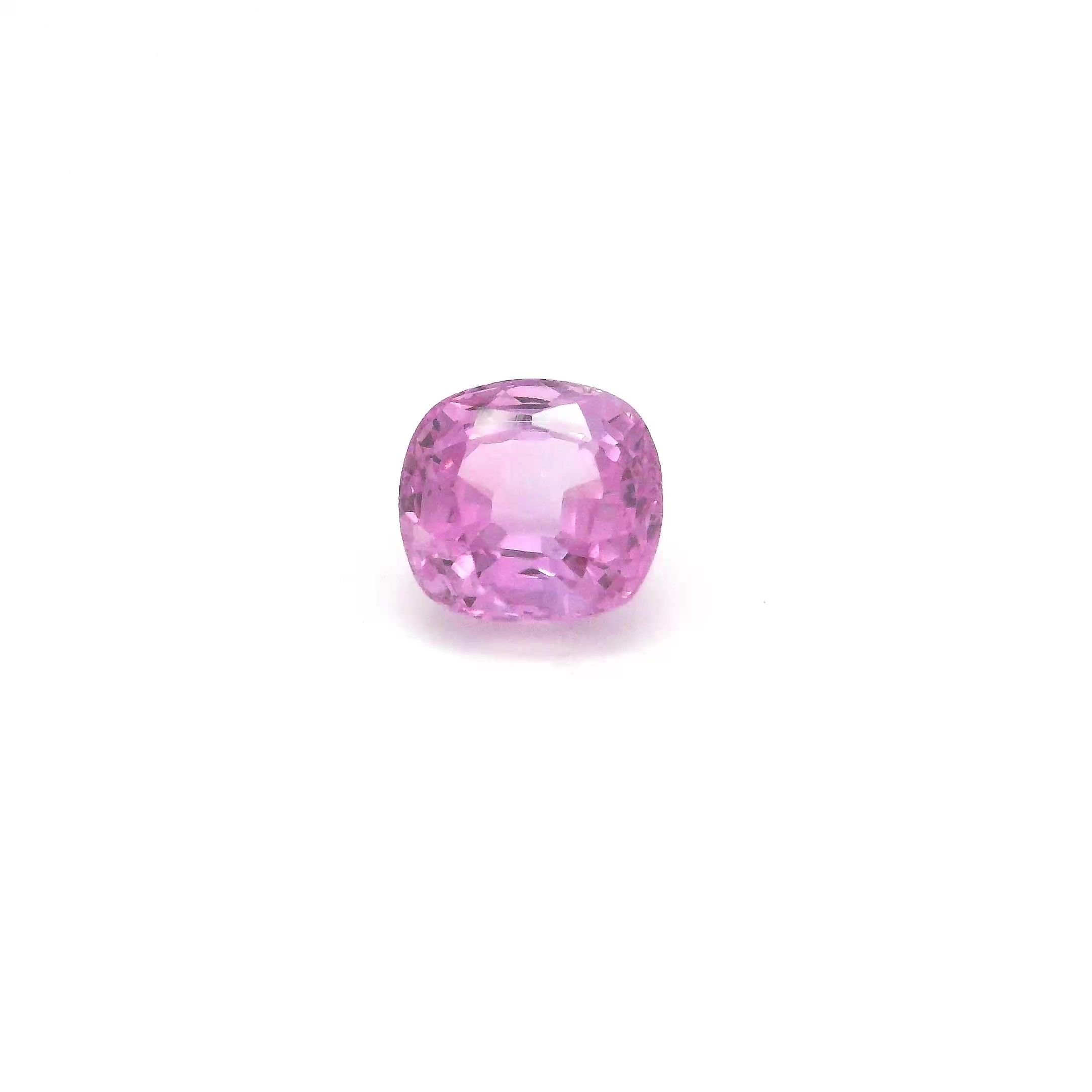1.48 Carat Pink Cushion Sapphire
