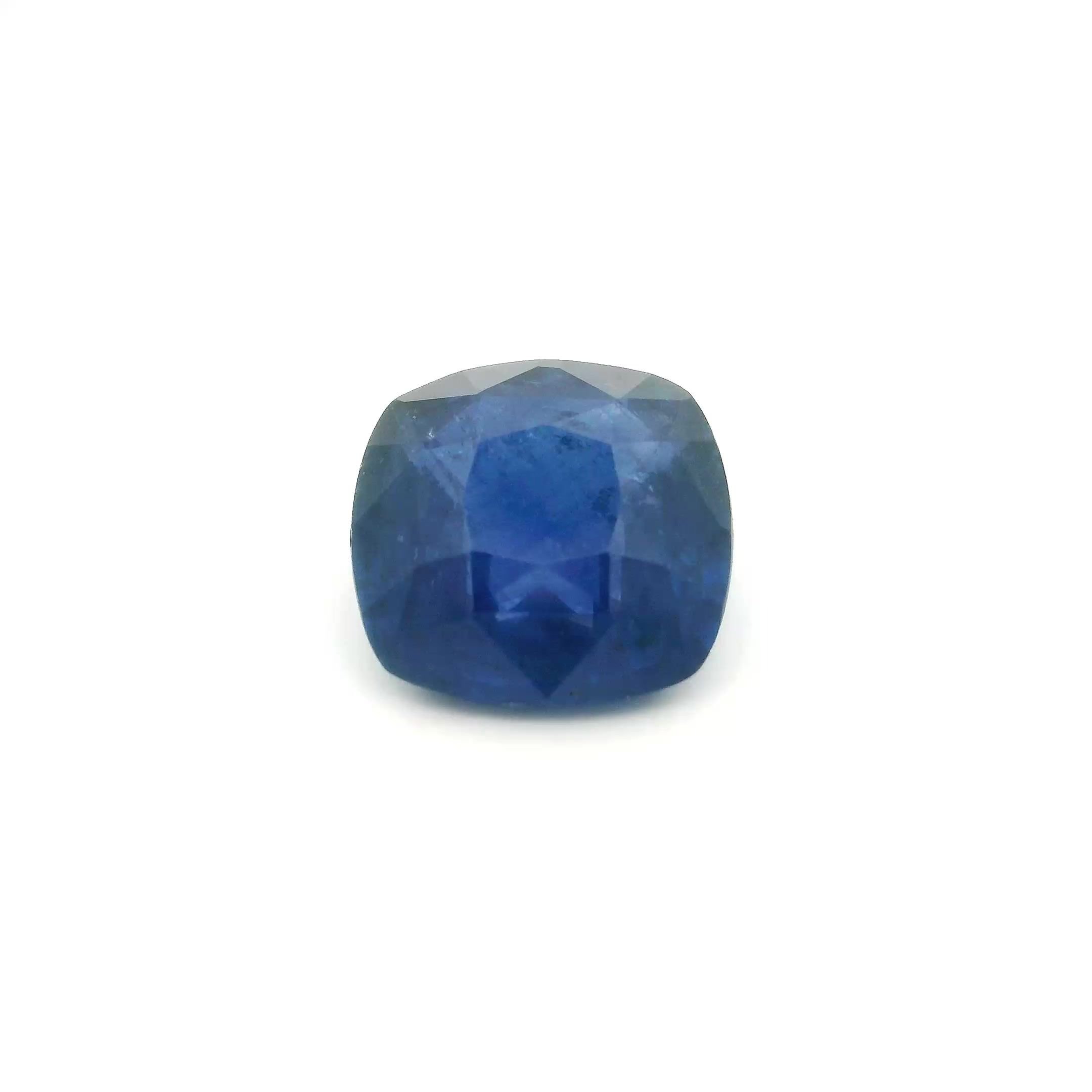 3.27 Carat Blue Cushion Sapphire