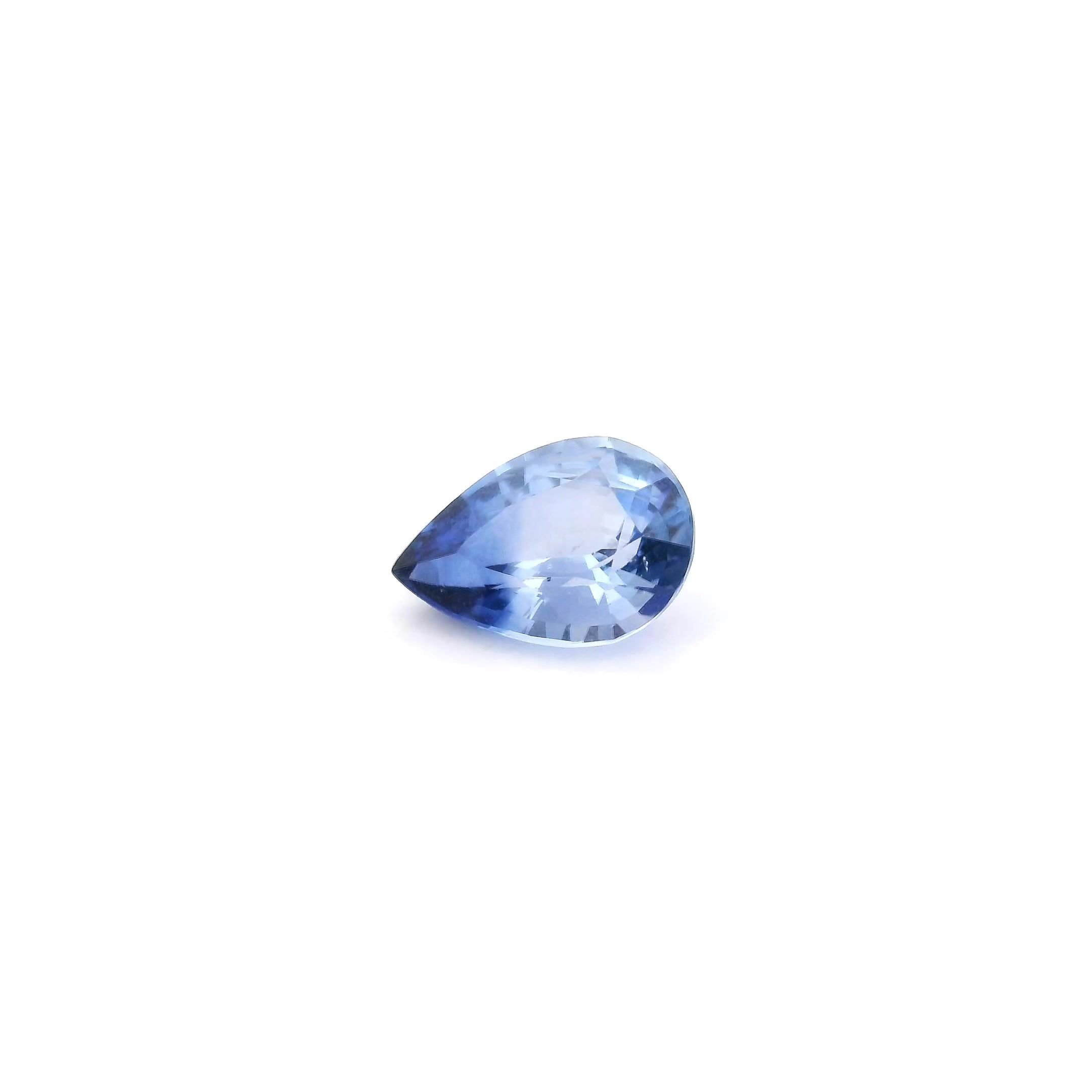0.72 Carat Blue Pear Sapphire