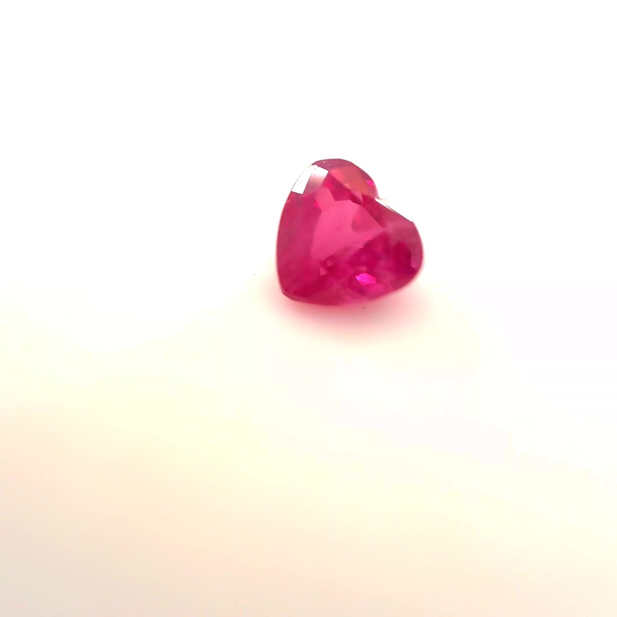 0.72 Carat Red Heart Ruby