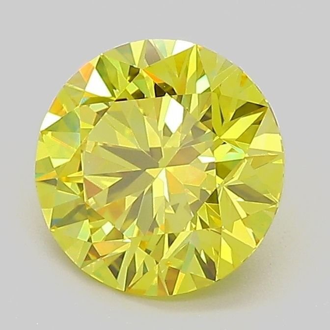 1.55 Ct. Fancy Vivid Yellow Round Lab Diamond