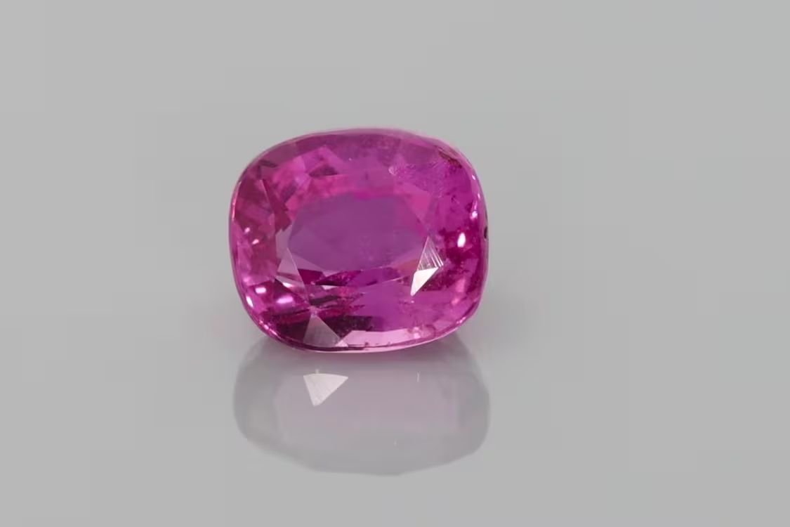2.05 Carat Vivid Pink Cushion Sapphire