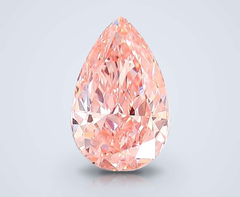 1.46 Ct. Fancy Intense Pink Pear Lab Diamond