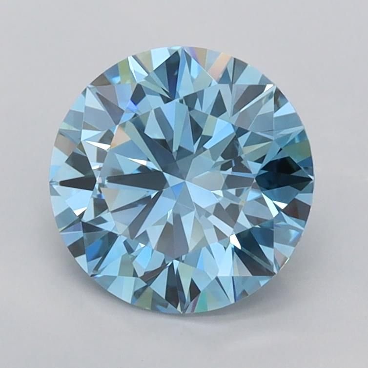 1.47 Ct. Fancy Vivid Blue Round Lab Diamond