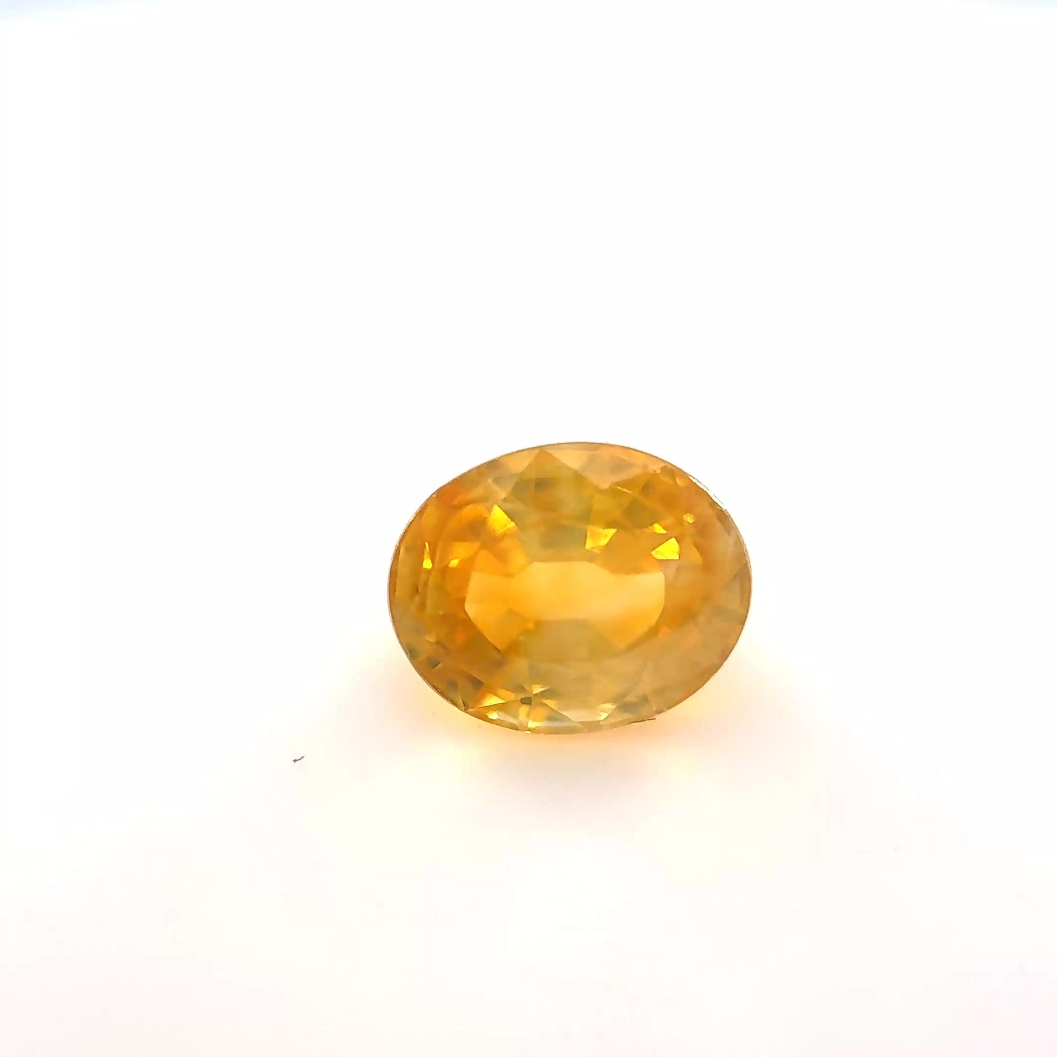 0.98 Carat Intense Yellow Oval Sapphire