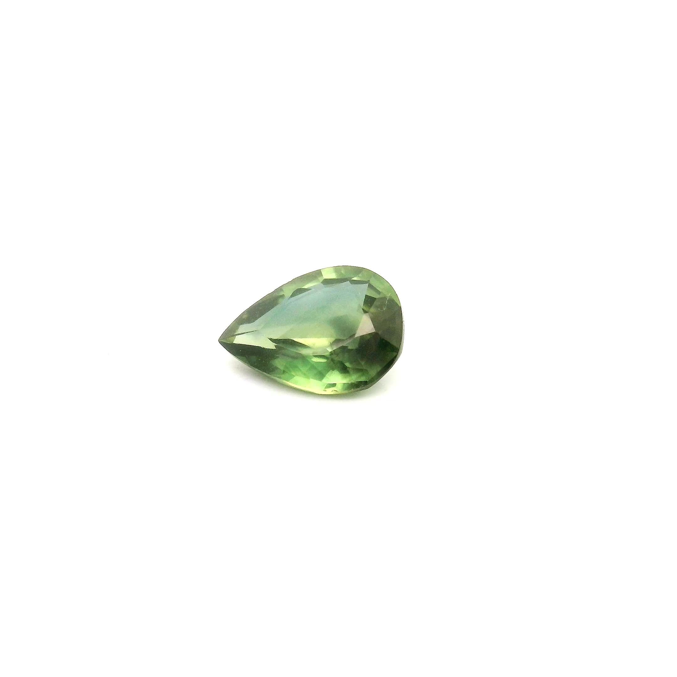 0.51 Carat Green Pear Sapphire