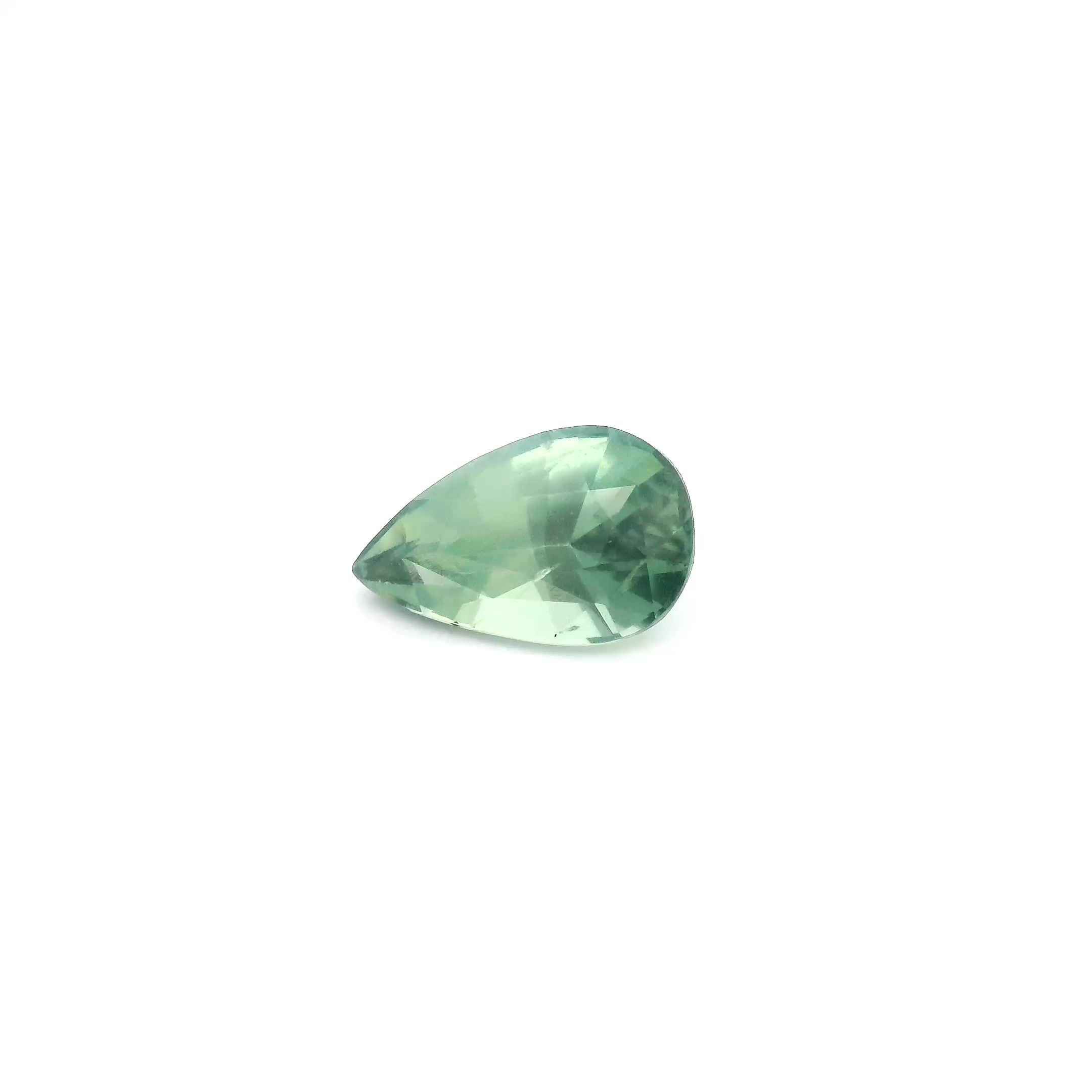 1.04 Carat Light Green Pear Sapphire
