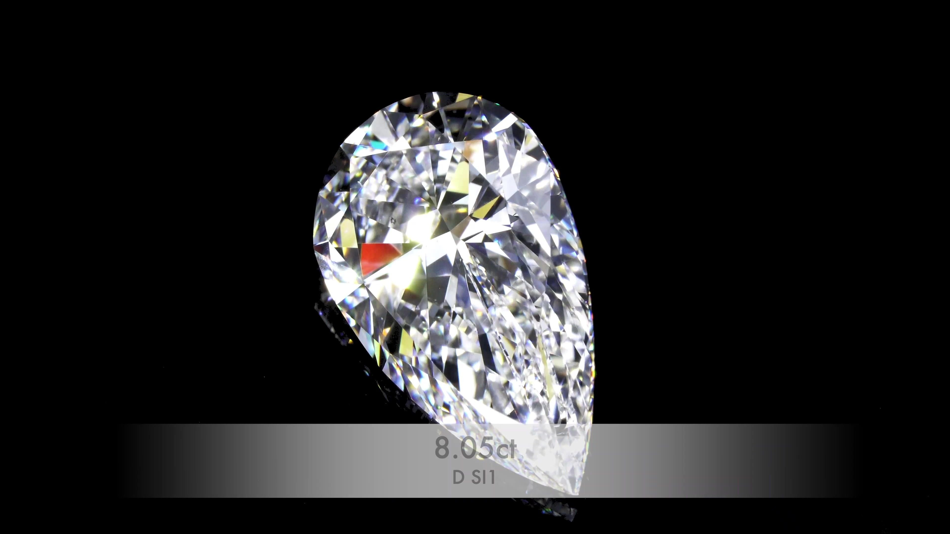 8.05 Carat Pear Natural Diamond