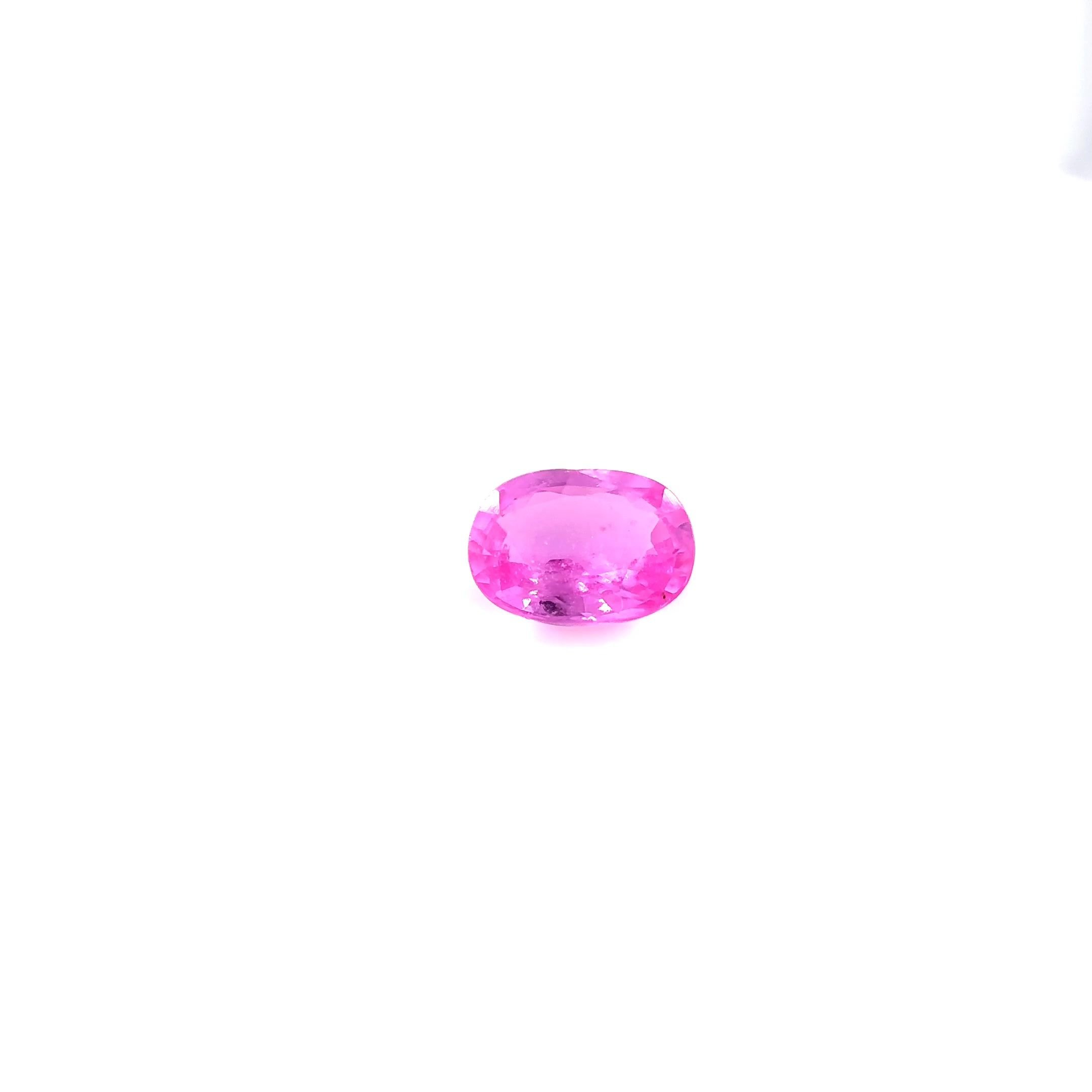 1.05 Carat Vivid Pink Oval Sapphire