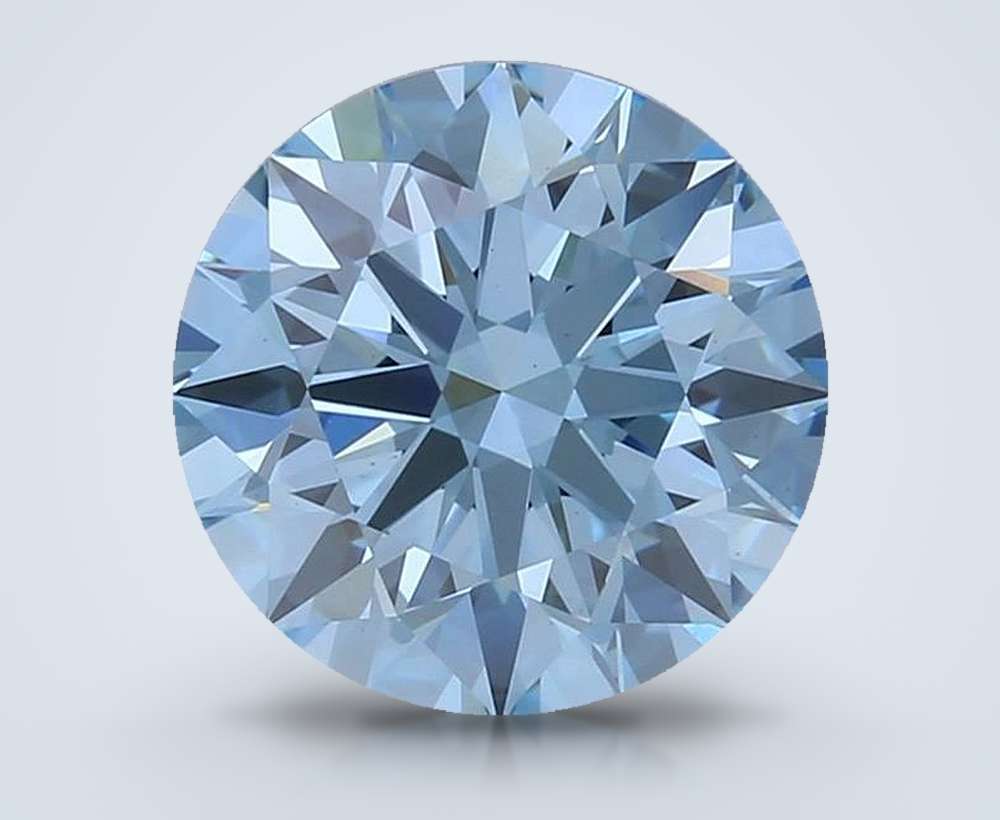 1.65 Ct. Fancy Vivid Blue Round Lab Diamond