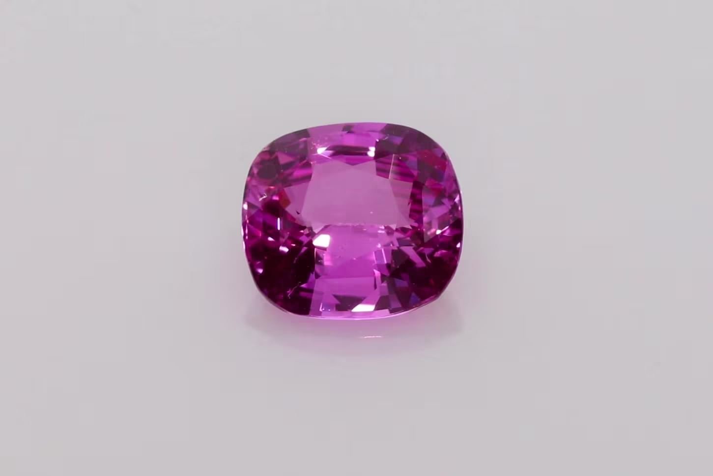 2.74 Carat Deep Pink Cushion Sapphire