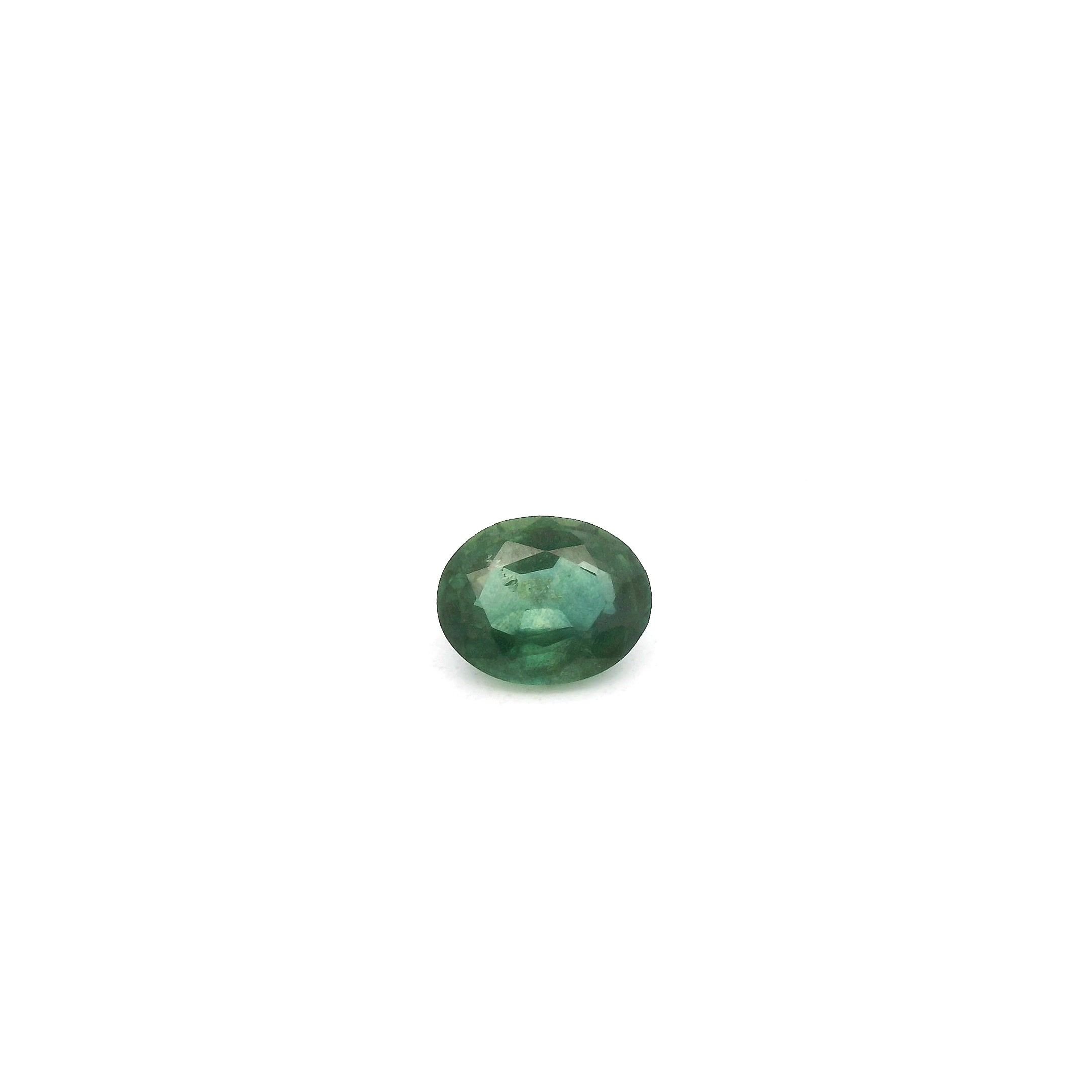 0.47 Carat Vivid Green Oval Sapphire