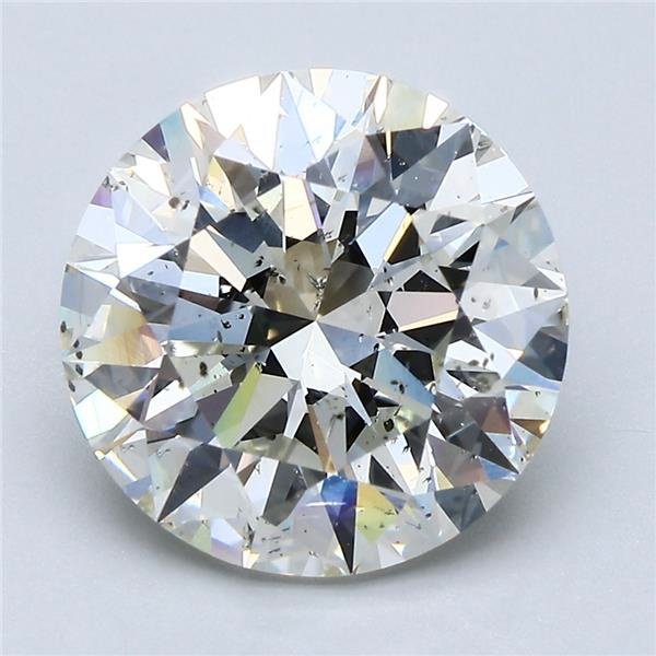 5.01ct K SI2 Rare Carat Ideal Cut Round Diamond