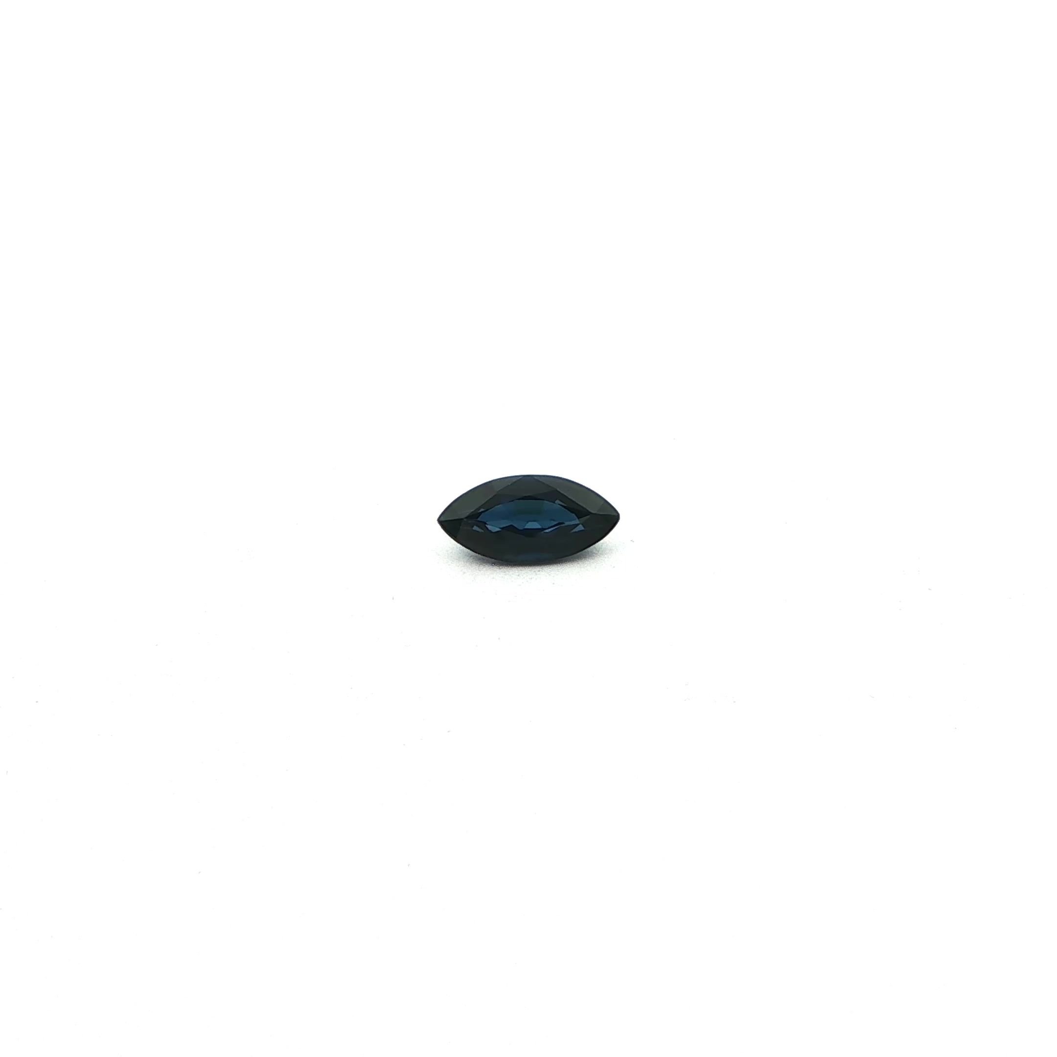0.95 Carat Deep Blue Marquise Sapphire