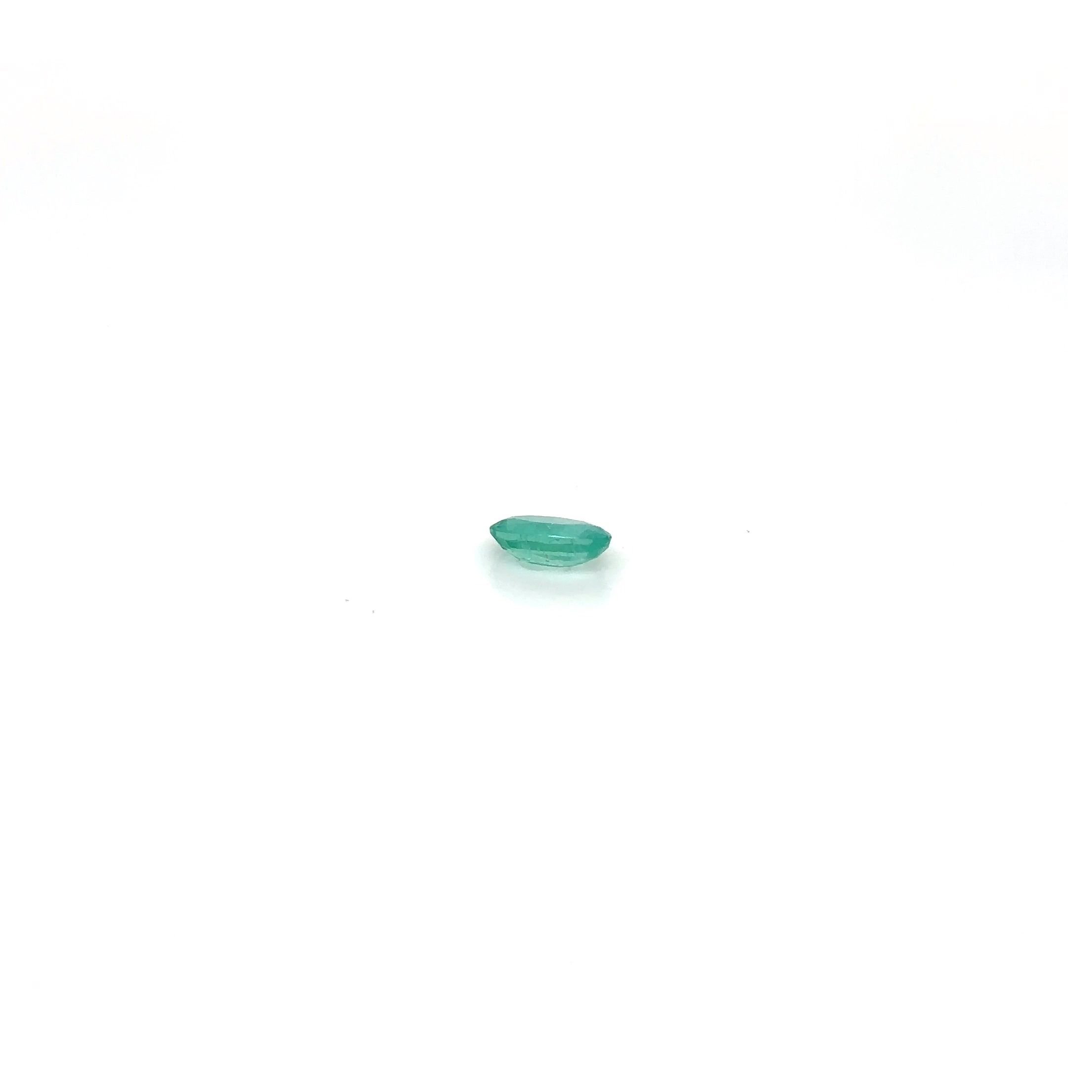 0.36 Carat Light Green Oval Emerald