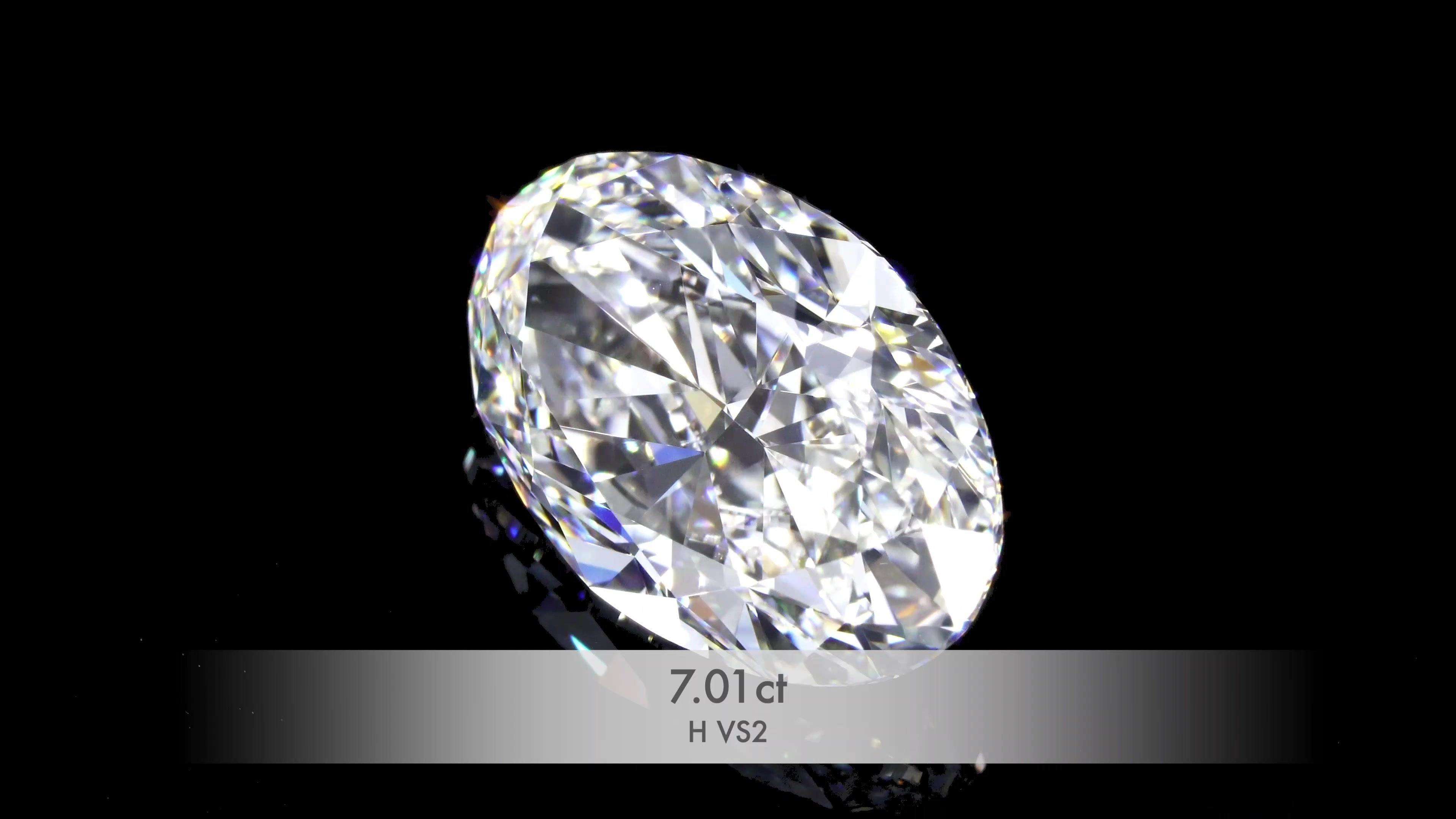 7.01ct H VS2 Very Good Cut Oval Diamond