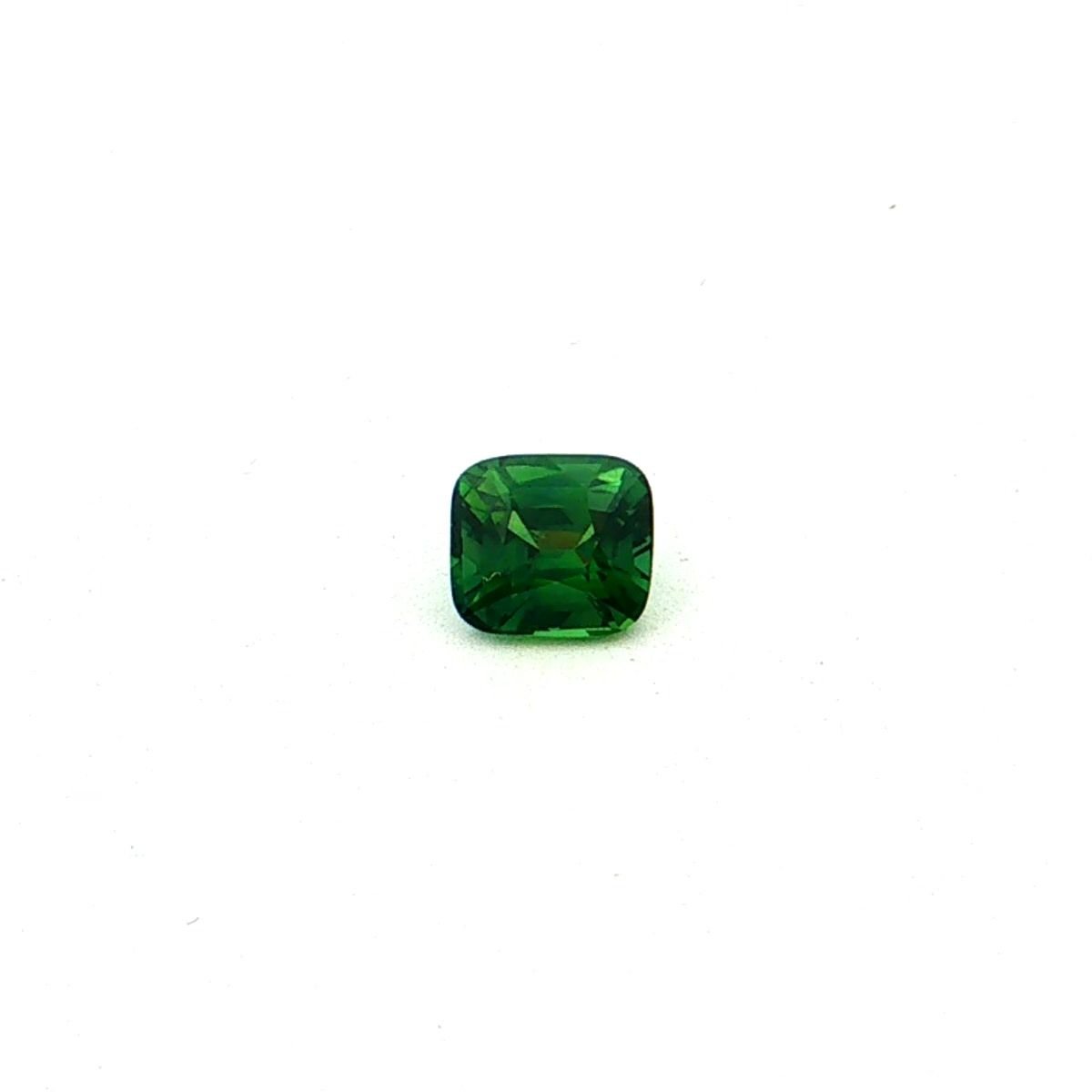 2.52 Carat Green Cushion Sapphire
