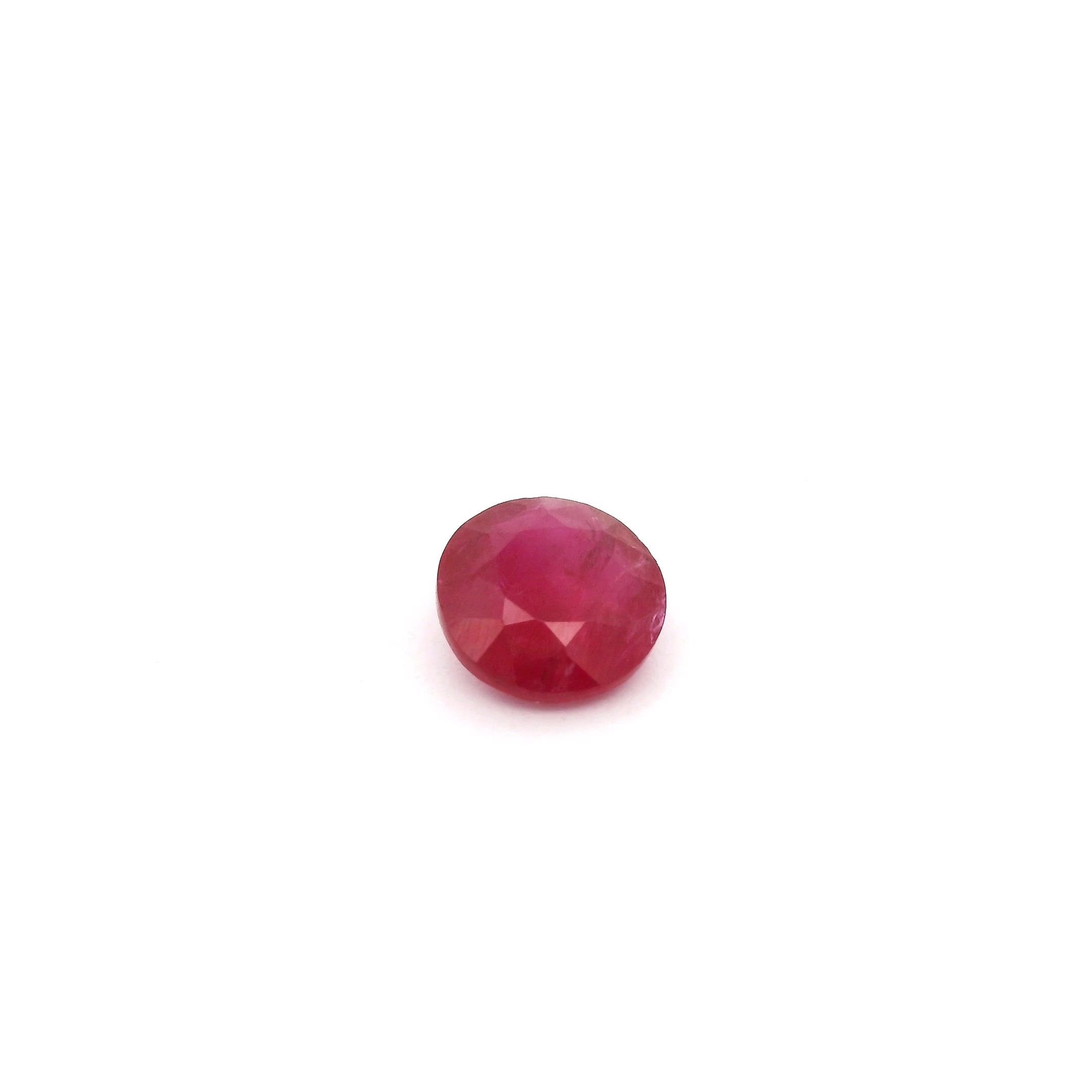 0.71 Carat Intense Red Round Ruby