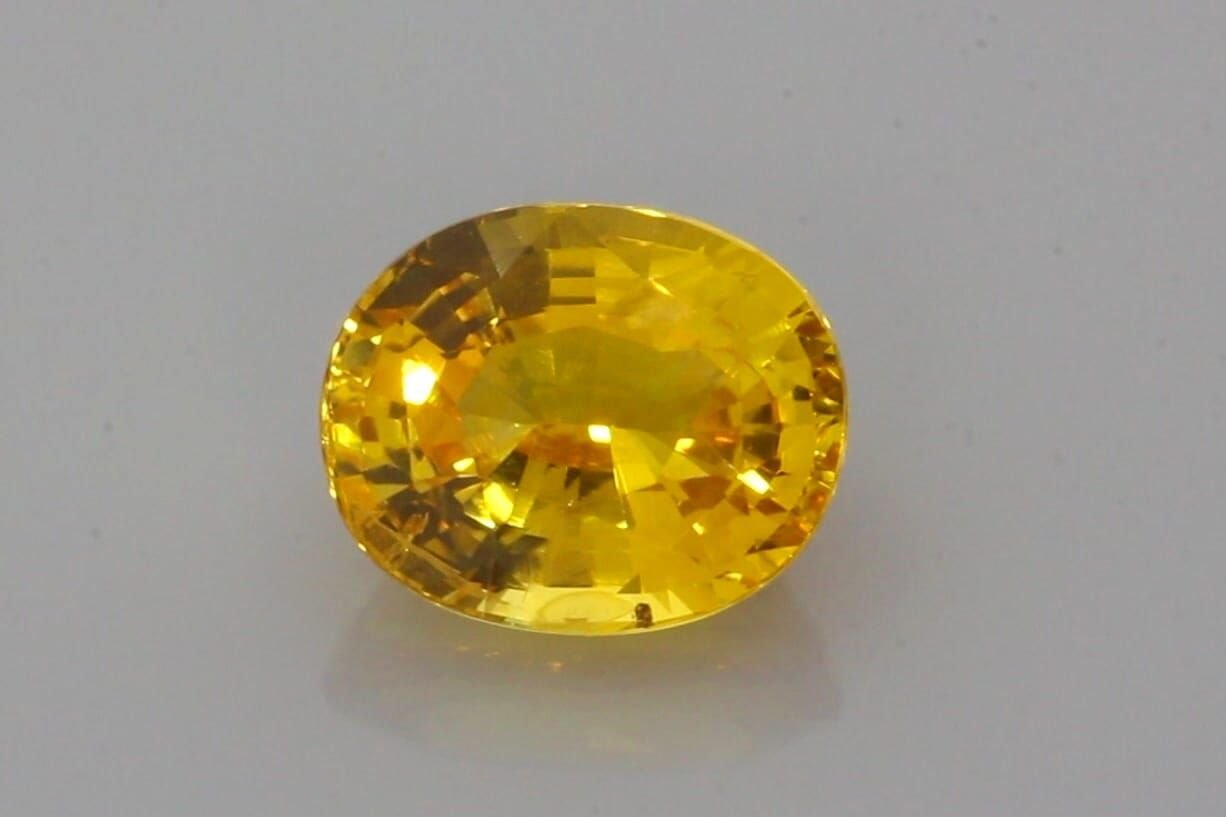 3.32 Carat Deep Yellow Oval Sapphire