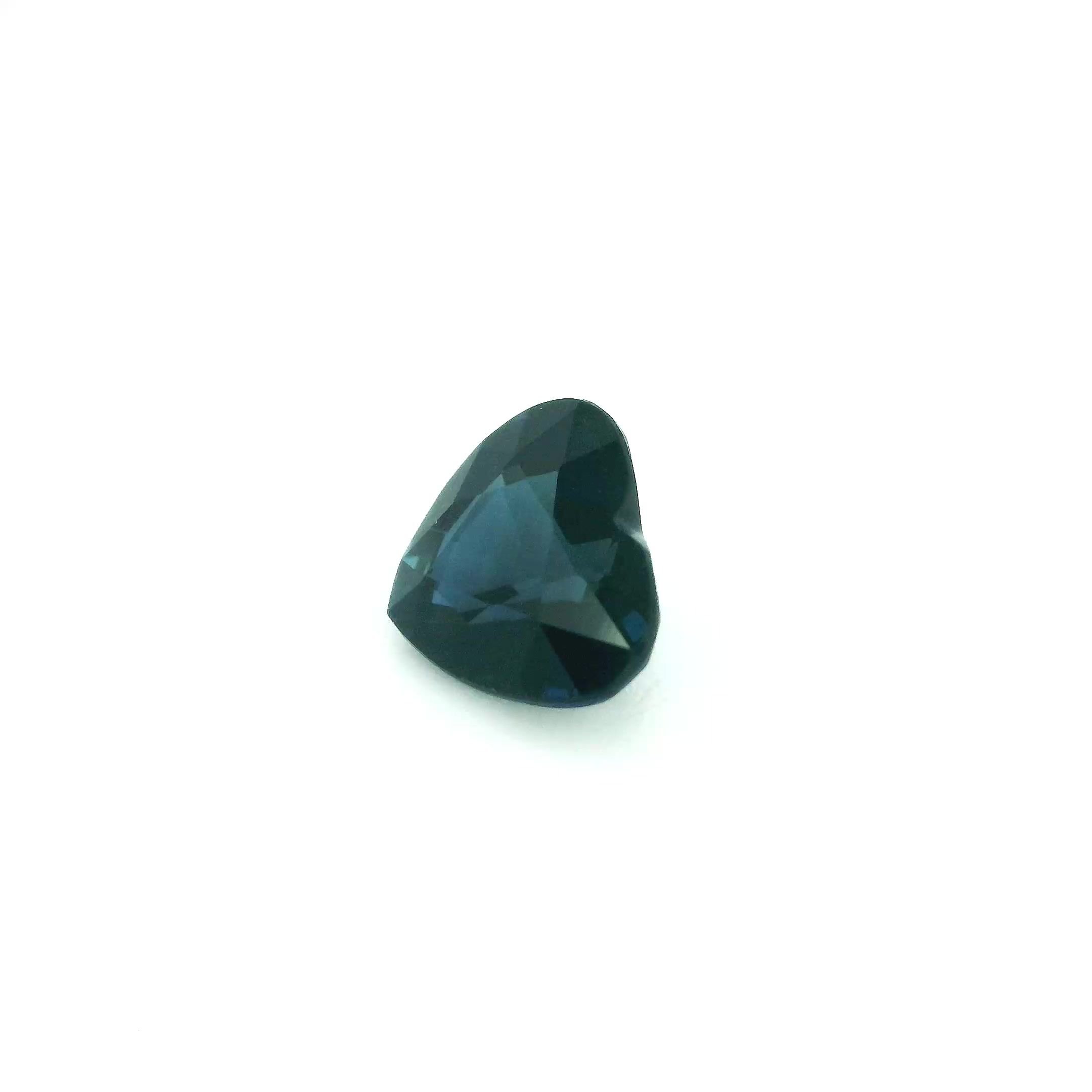 1.78 Carat Deep Blue Heart Sapphire