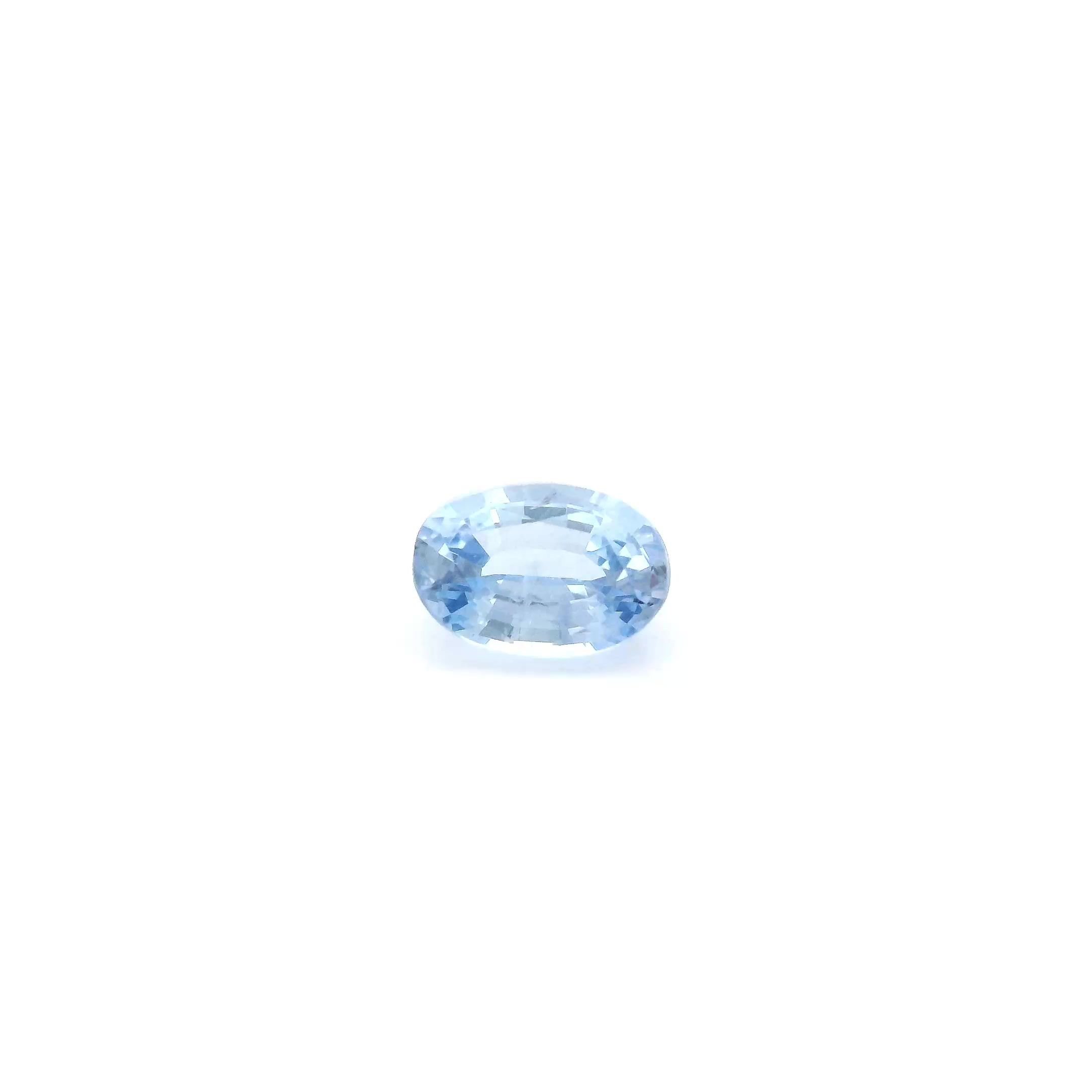 0.61 Carat Light Blue Oval Sapphire