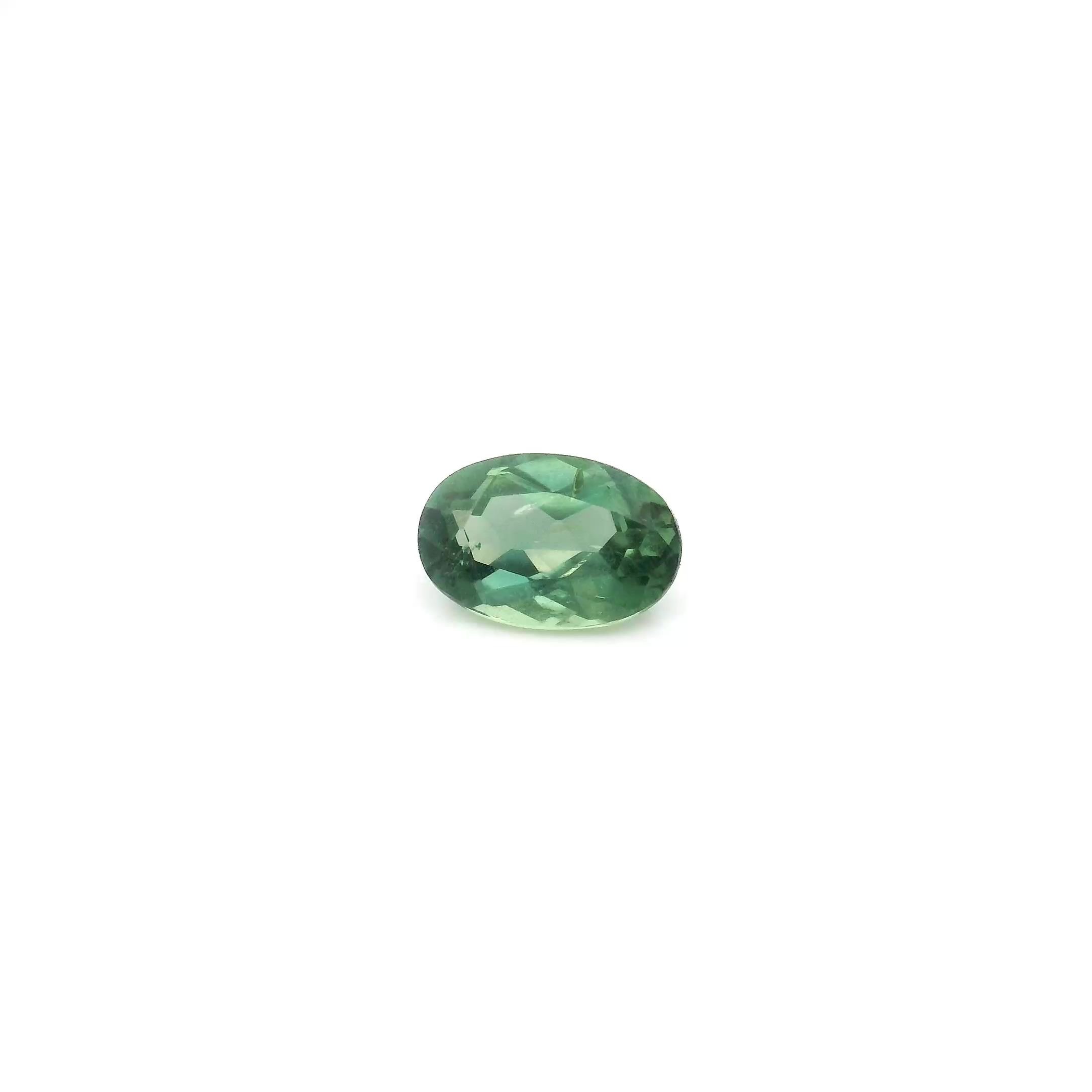 0.66 Carat Green Oval Sapphire
