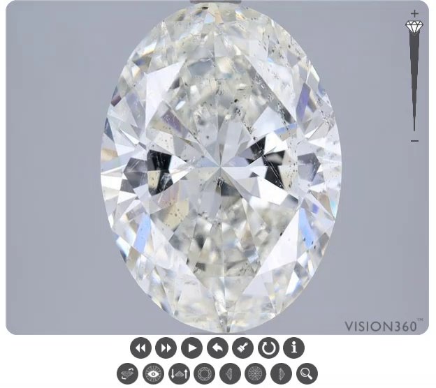 3.05ct I SI2 Rare Carat Ideal Cut Oval Diamond