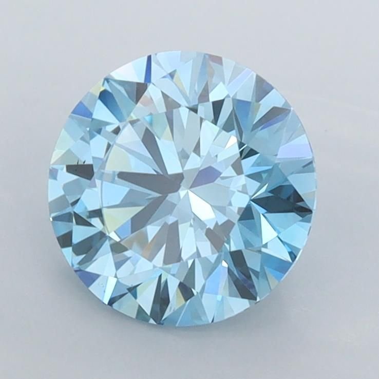 1.47 Ct. Fancy Vivid Blue Round Lab Diamond