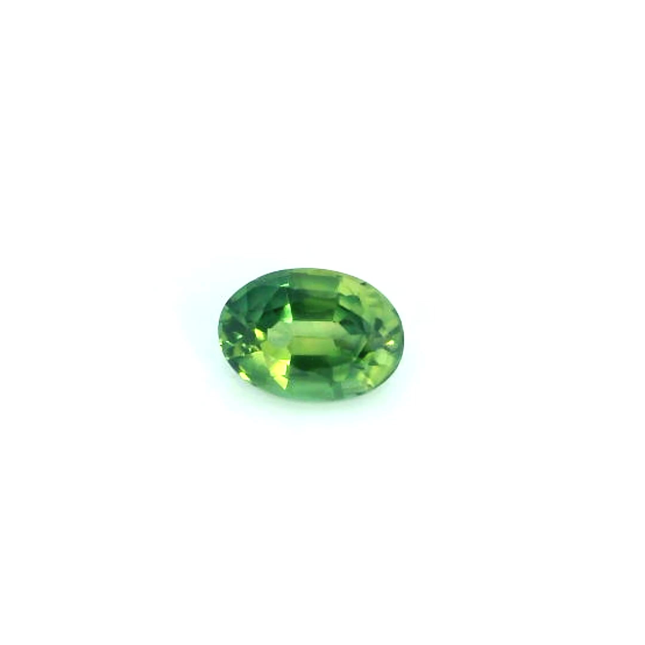 0.66 Carat Green Oval Sapphire