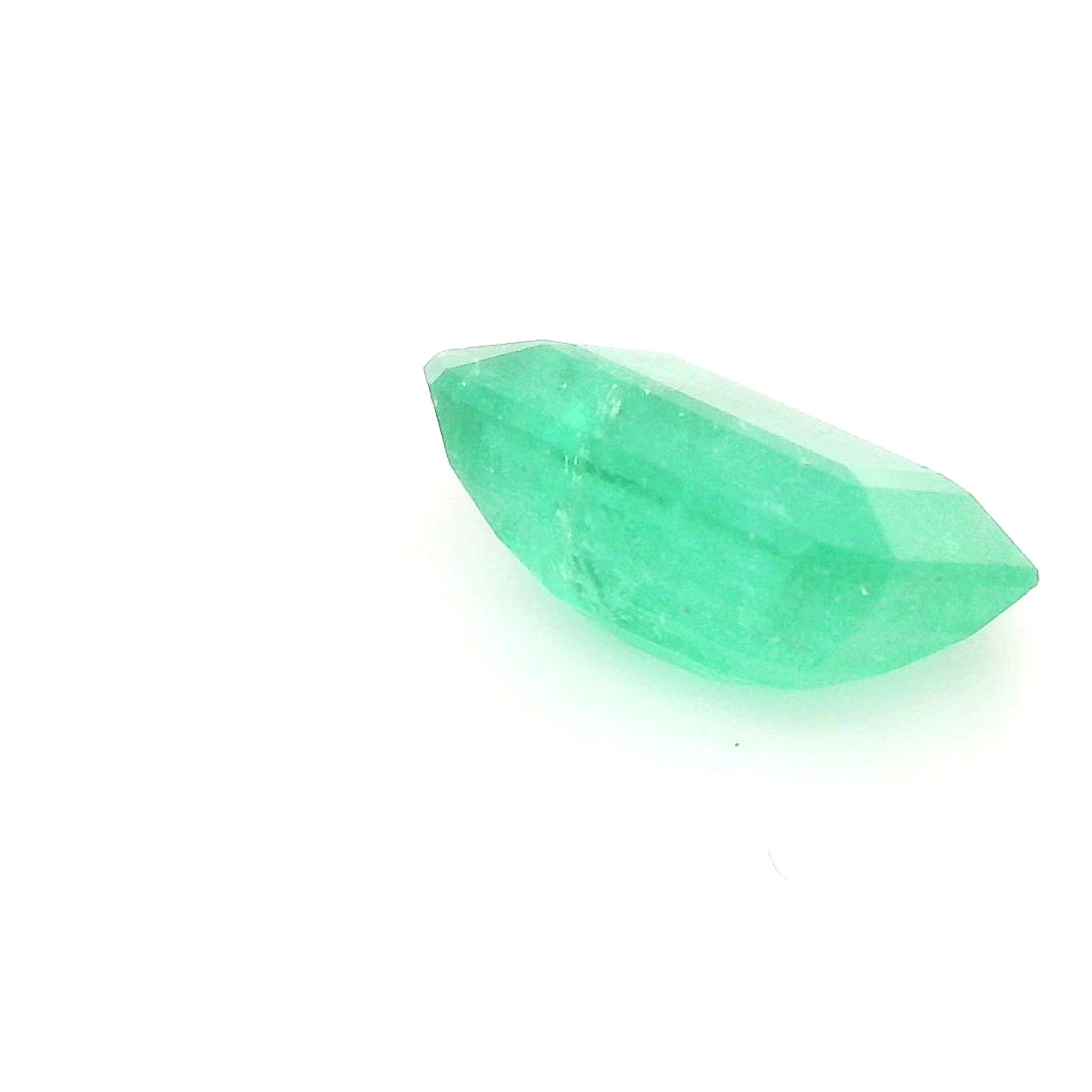 0.83 Carat Light Green Emerald-Cut Emerald